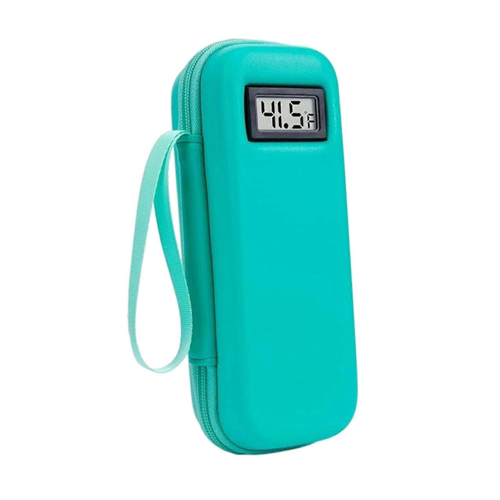 Large Capacity Insulated Cooling Bag With Digital Temperature Display Portable For Travel Home And Medicals Storage  Green