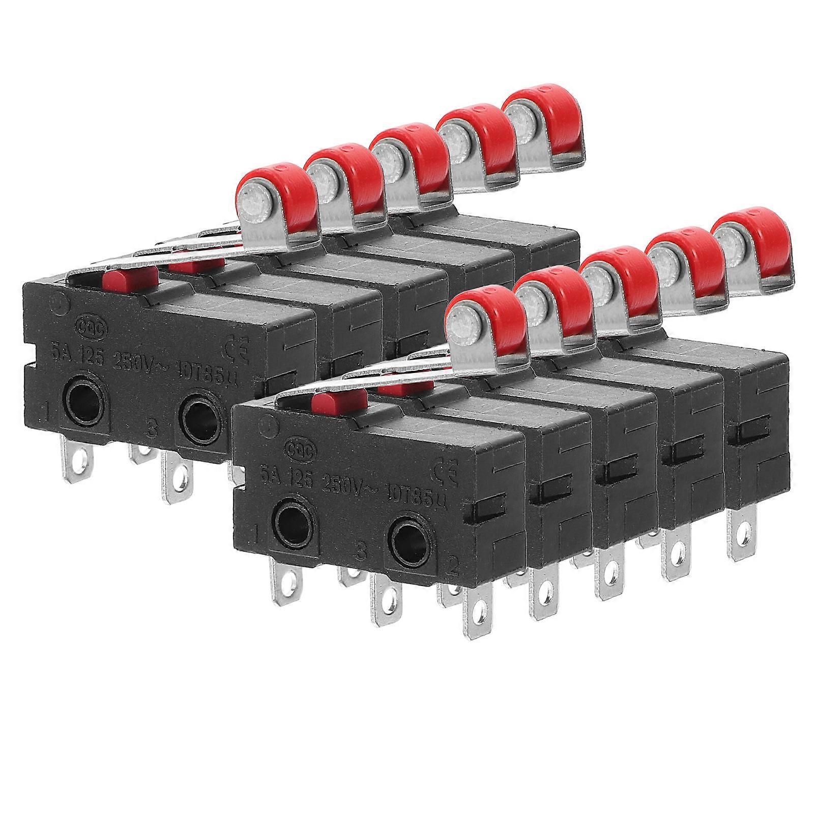 10 Pcs Mini Micro Limit Switch Roller Lever Arm SPDT Snap Action LOT