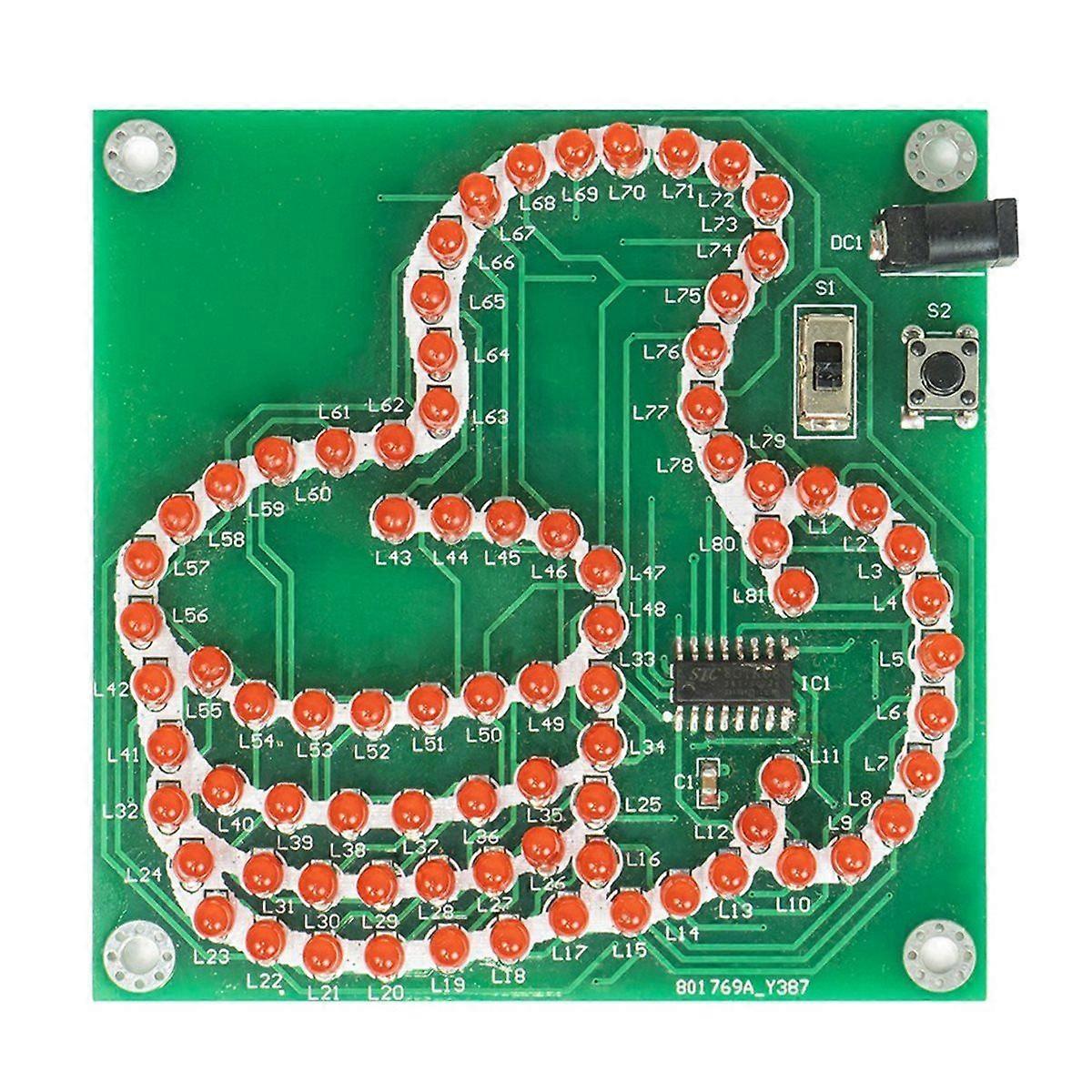 DIY Thumb Light LED Electronic Kit 81 LED Flashing MCU STC8G1K08 Controllable PCB Soldering Practic