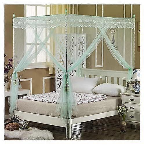 Mosquito Net Bed Frame with HeavyDuty Stainless Steel FourCorner Canopy for King and Twin Beds