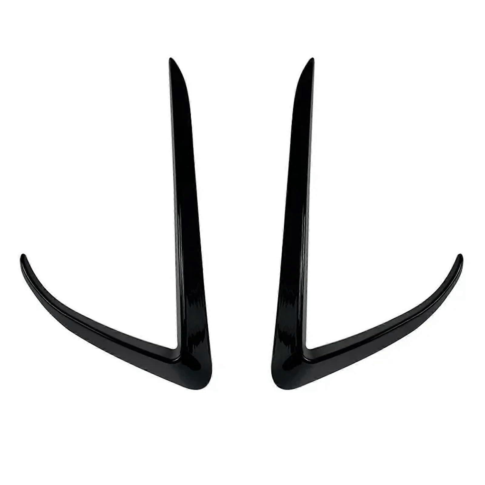 Headlight Eyebrow Trim Gloss Black ABS 2017+ Front Bumper Cover Protector Pair for Tesla Model 3