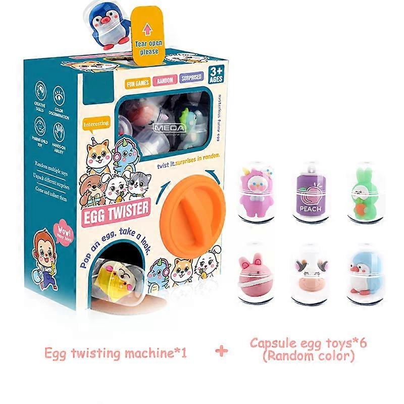 Popular Kids Machines with 6pcs Random Capsule Toys Egg Twisting Machine Cardboard Box Surprise Blind Box