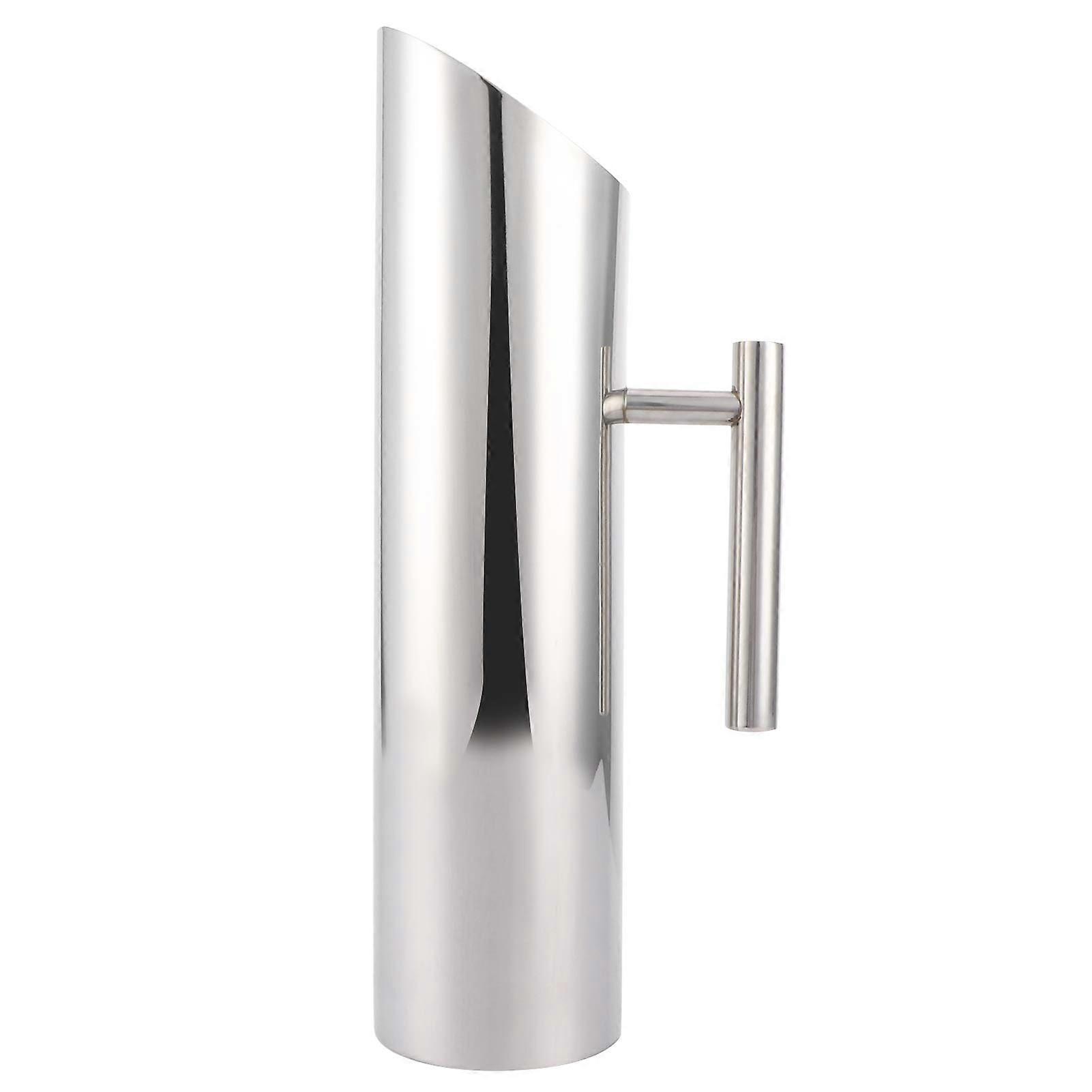 2L Stainless Steel Water Pitcher with Lid, Large Capacity Drink Jug for Home and Hotel, Ergonomic Handle