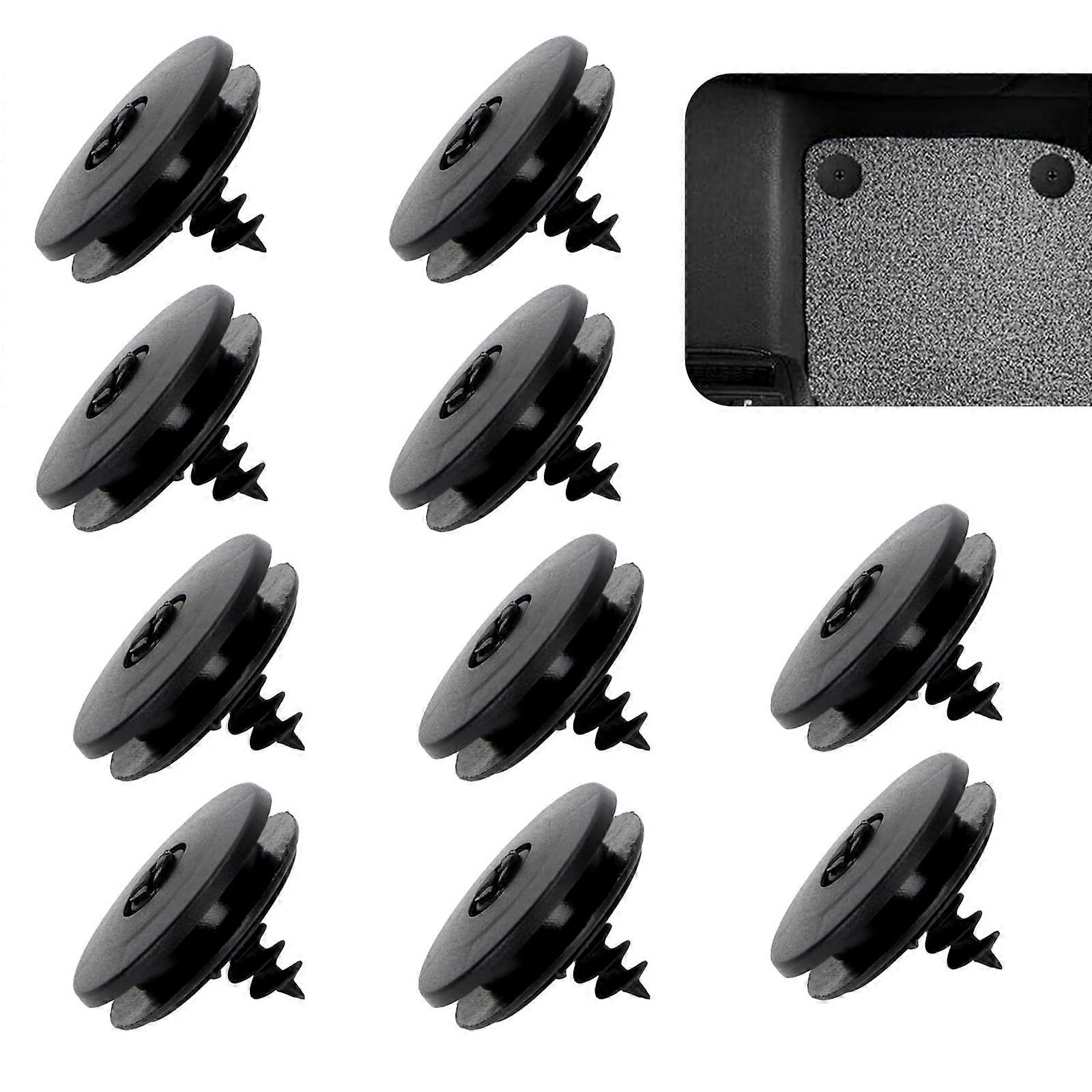 10 PCS Car Mat Clips AntiSlip Universal Retainers for Secure Vehicle Floor Mats Black
