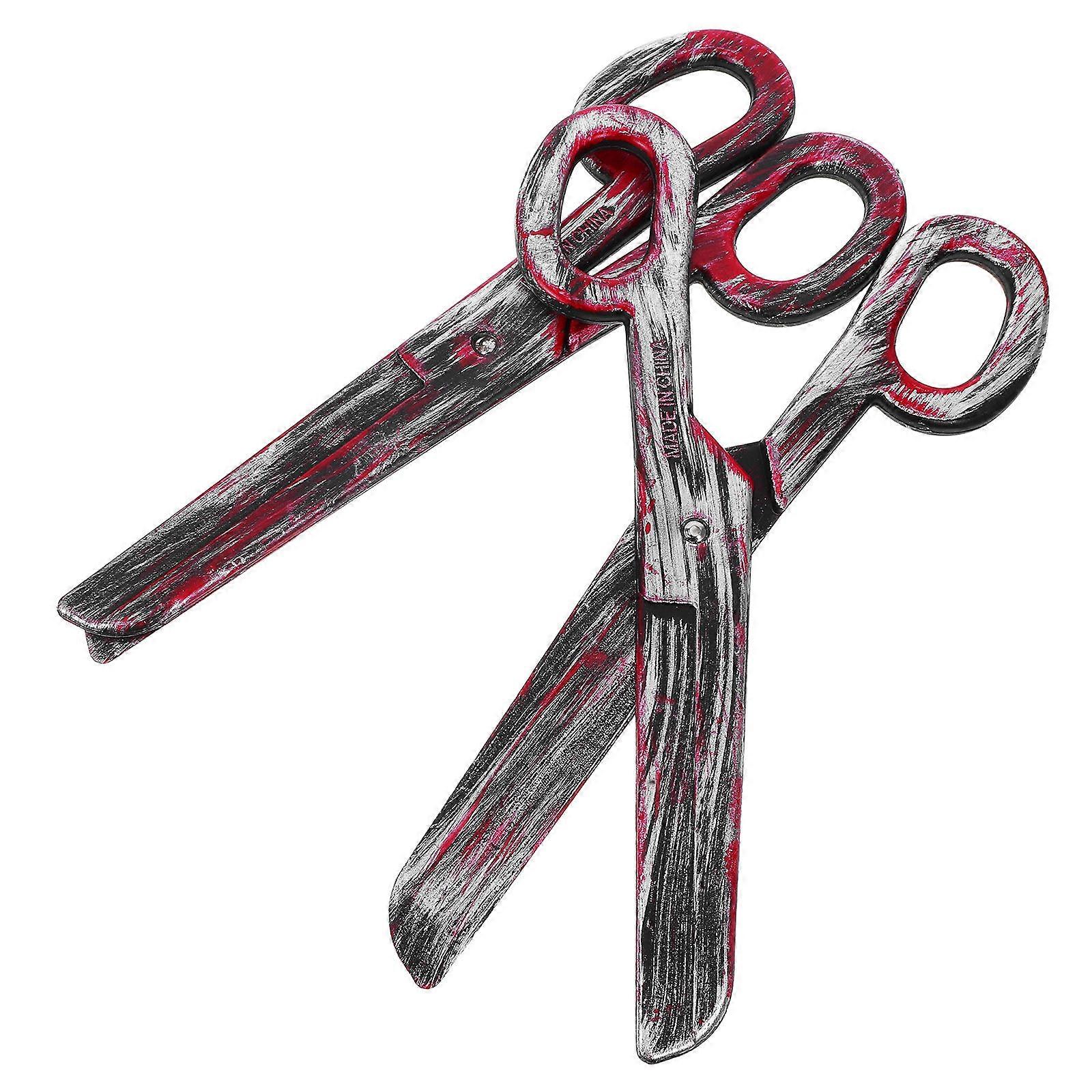 Small Clown Scissors Fake Prop for Stage Performance 2Pcs Plastic Costume Accessory