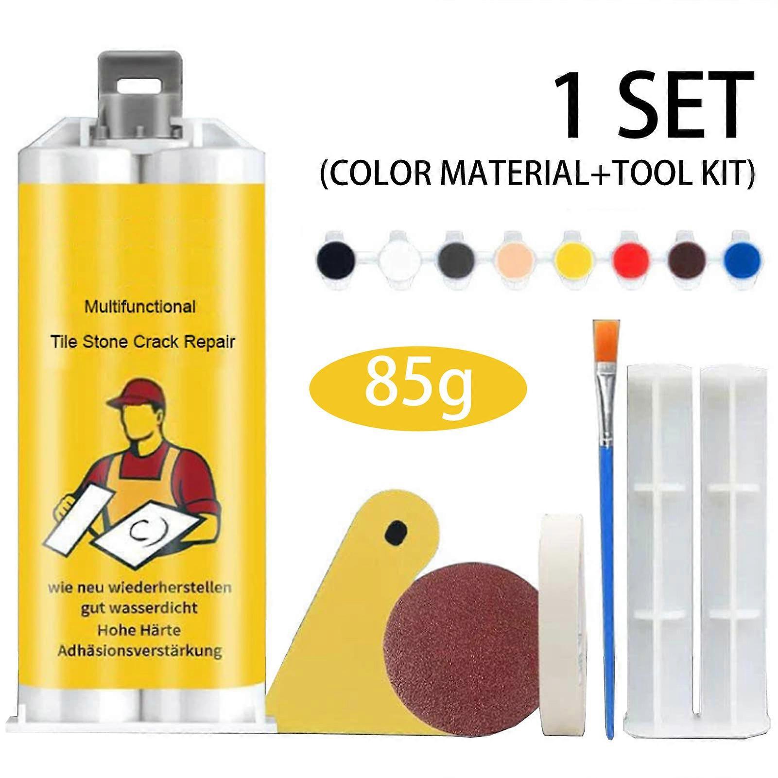 Kit de r��paration de fissures pour carrelage, finition ��maill��e sans couture pour pierre de marbre porcelaine avec formule �� s��chage rapide 