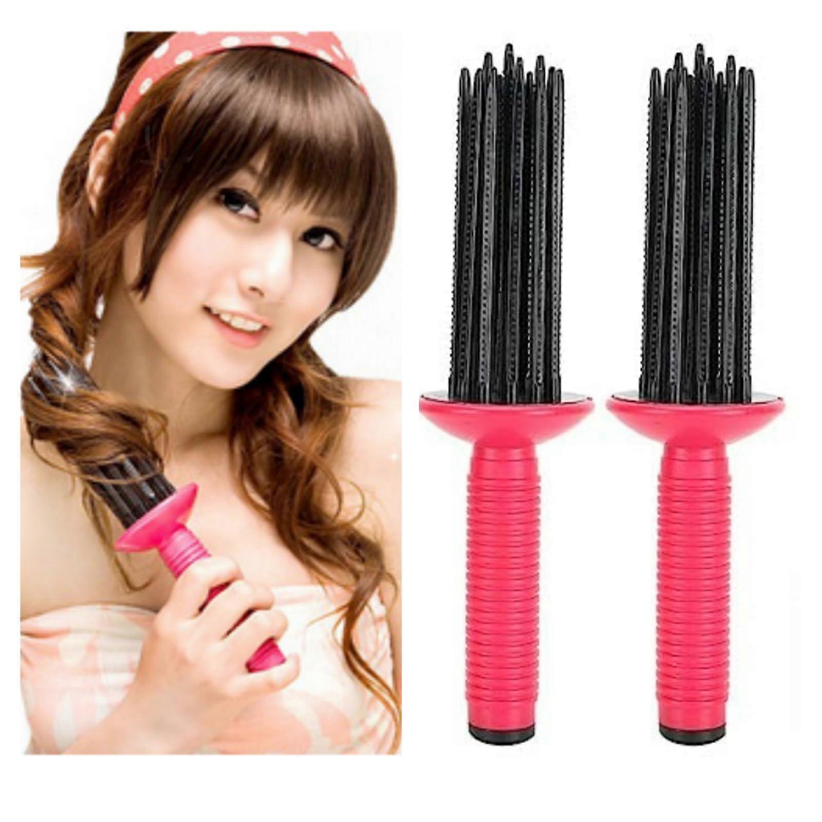 Curly Hair Styling Brush 2Pcs Volumizing Curl Design Ergonomic Grip for Salon and Home
