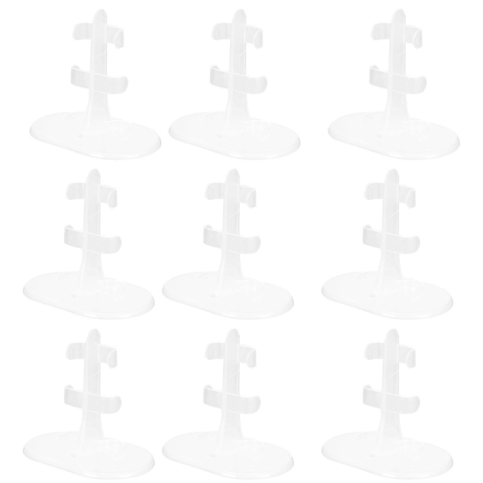 Transparent Doll Stand Holder for Display Rack with 20Pcs White Plastic Figures