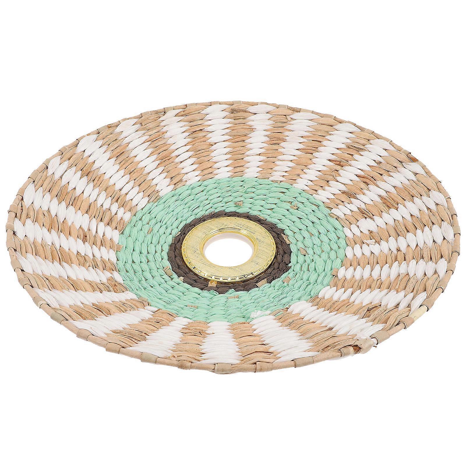 Ivory Small Lampshade for Decor 2Pcs E27 Socket Retro Woven Lamp Cover