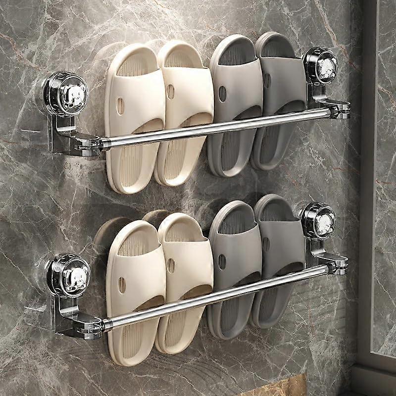 Adjustable Stainless Steel Towel Rack with 180° Rotation and Suction Mount, 65130cm White