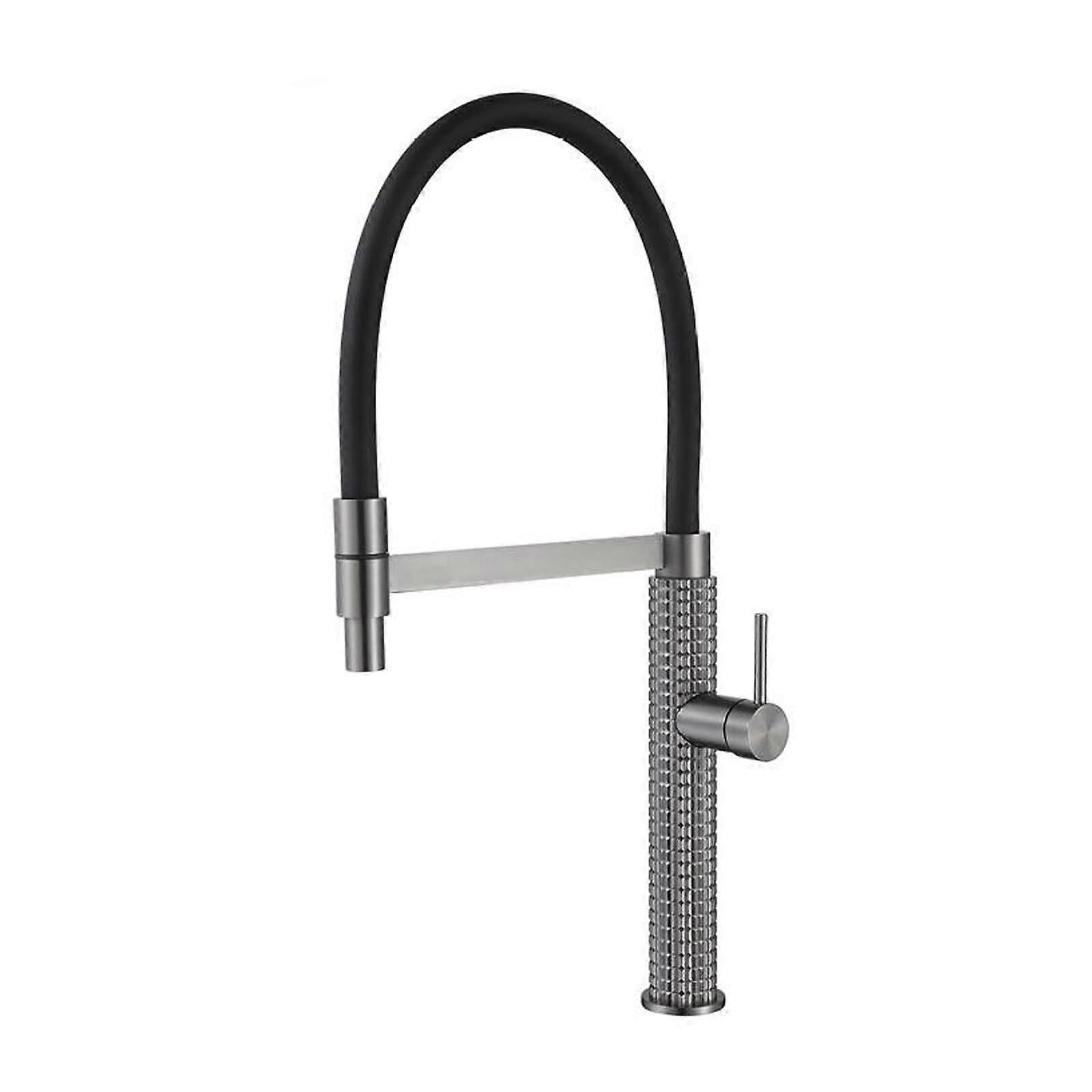 Pull Down Kitchen Faucet with Sprayer, 360 Degree Swivel Copper Tap, Dual Hot and Cold Control