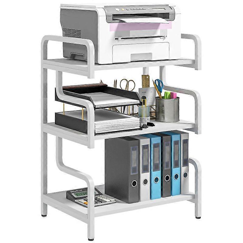 3 Tier Printer Stand with Storage Shelves White