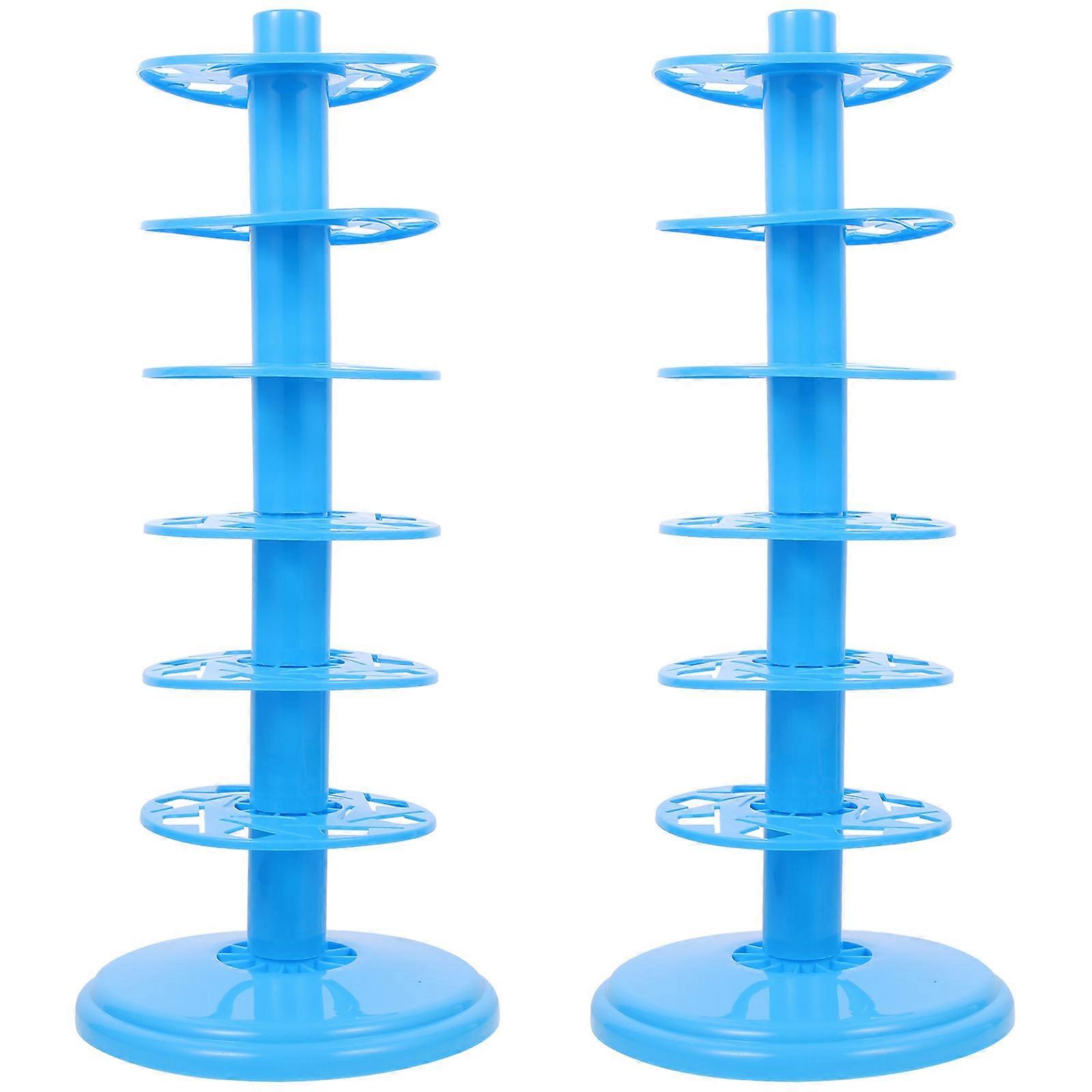 Decorative Lollipop Stand 8 Pcs Tiered Lollipop Display Base for Event Display Blue 13.7X13.7X33.5CM Storage