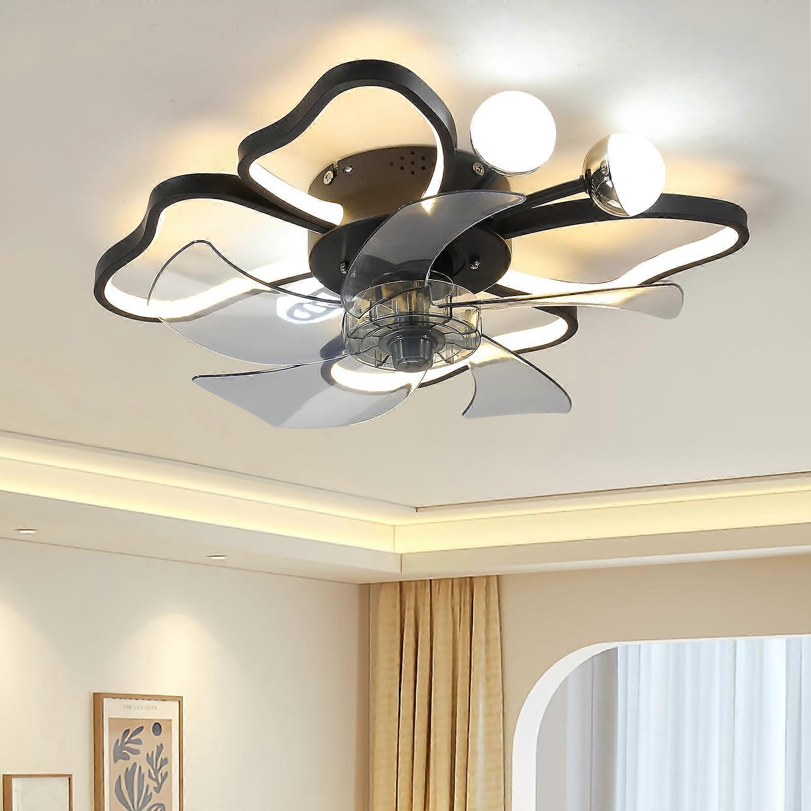 Modern Ceiling Fan with Light and Remote, Quiet LED Butterfly Design, 19.7in for Bedroom