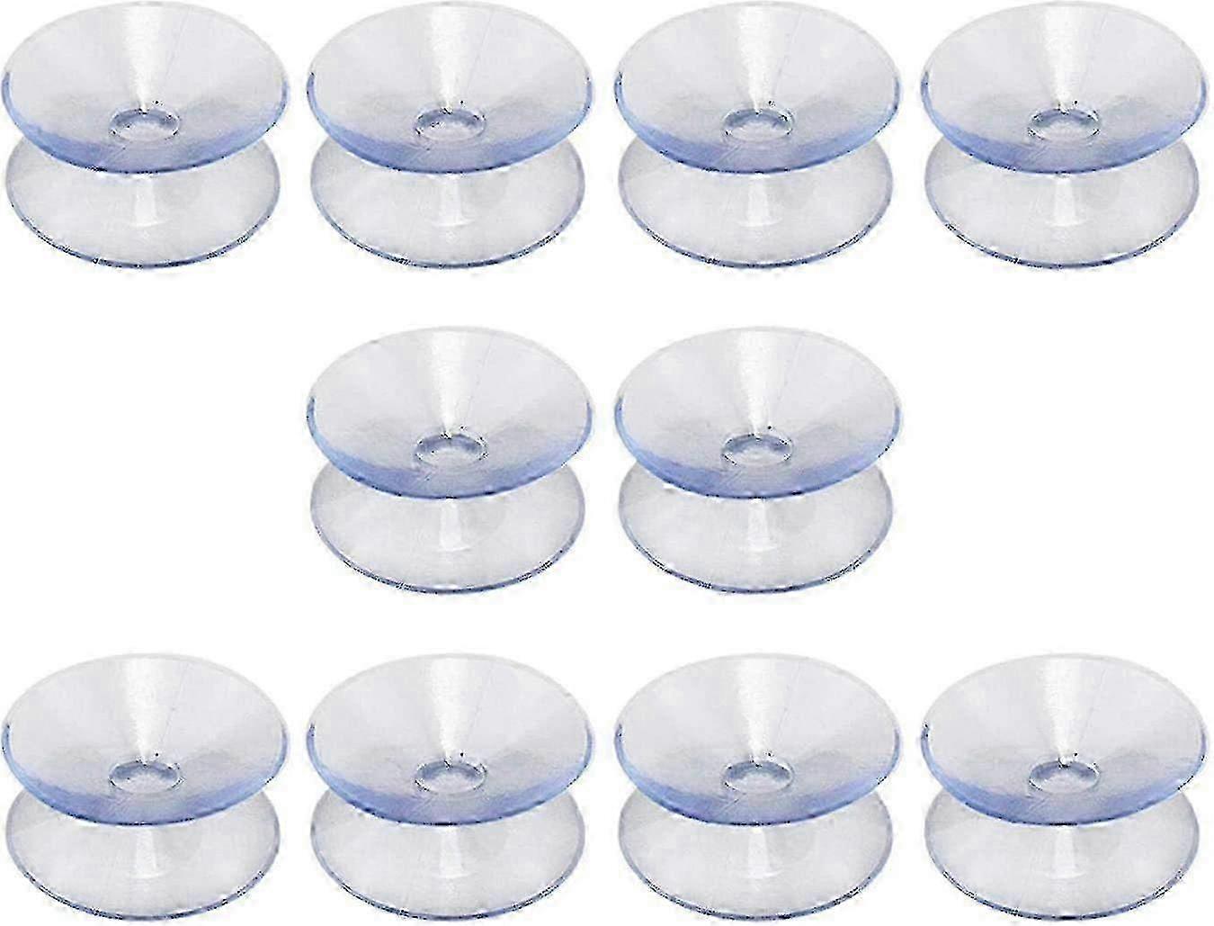 Non-Slip Double-Sided Suction Cups for Glass Table Top, 10 Pack Hookless, Multi-Functional, 30mm Diameter