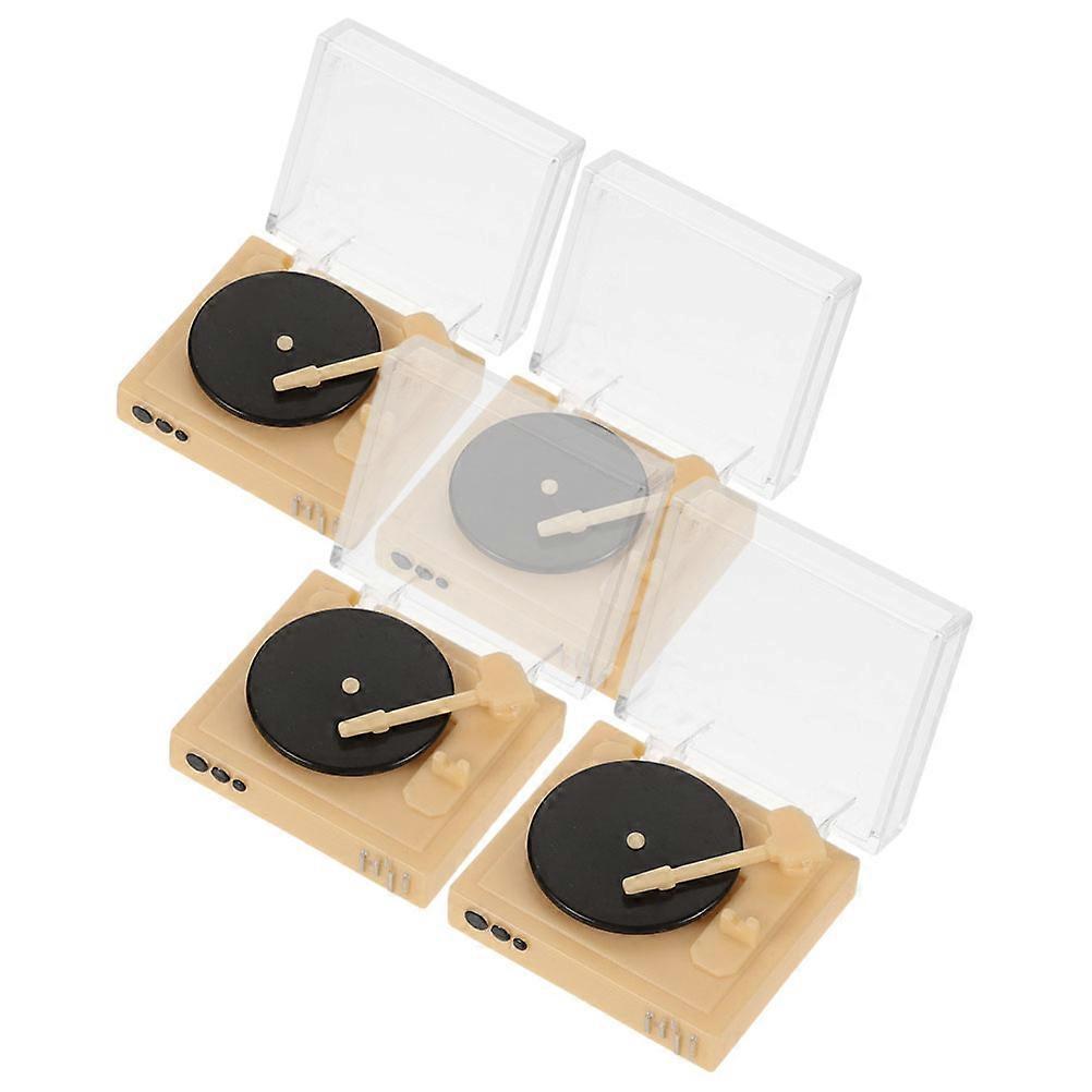 Record Player Player for Decoration 4Pcs Miniature Set