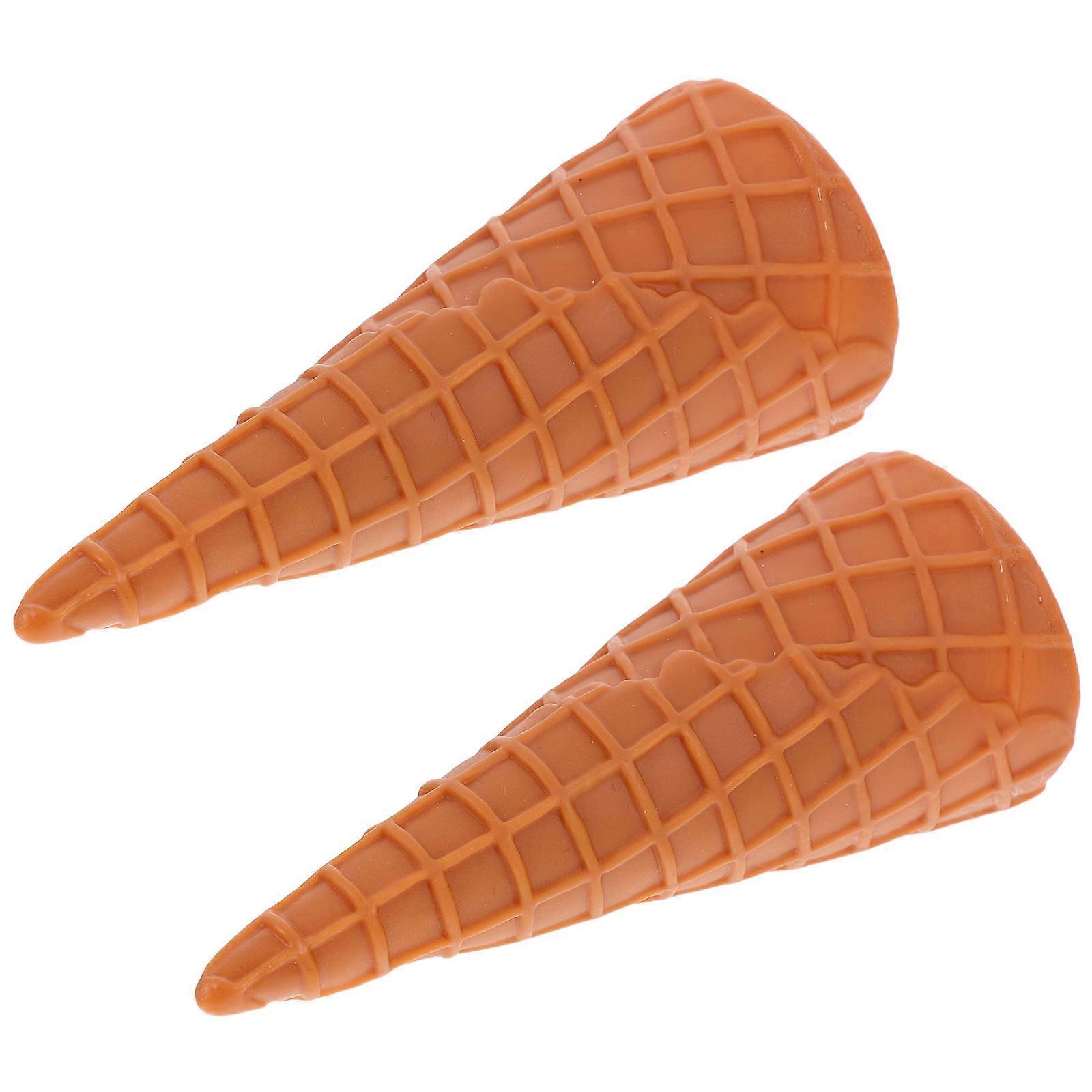 Artificial Ice Cream Cone 2Pcs Simulation Food Dessert for Playing