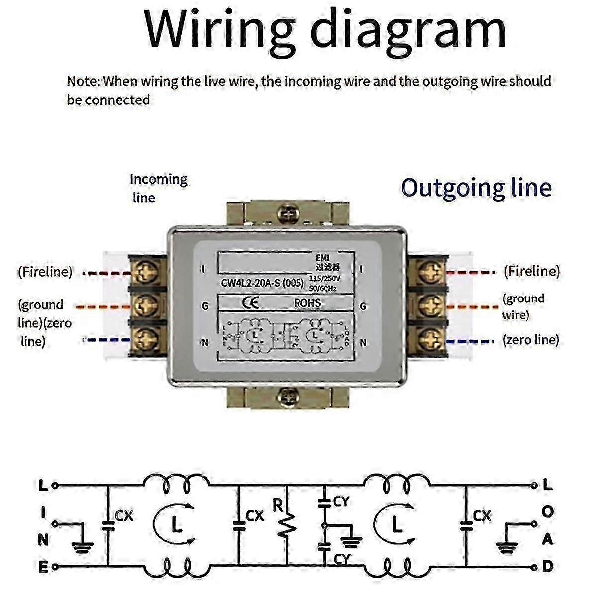 CW4L2-40A-S(005) Single-Phase 220V Power Filter for AC EMI Power Supply Anti-Interference