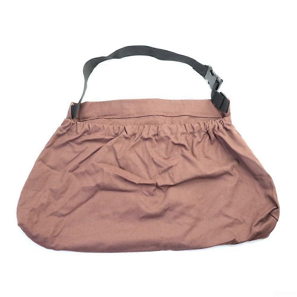 Fruit Picking Bag with Adjustable Strap and Tool Pockets, Durable Canvas Garden Harvest Apron Brown