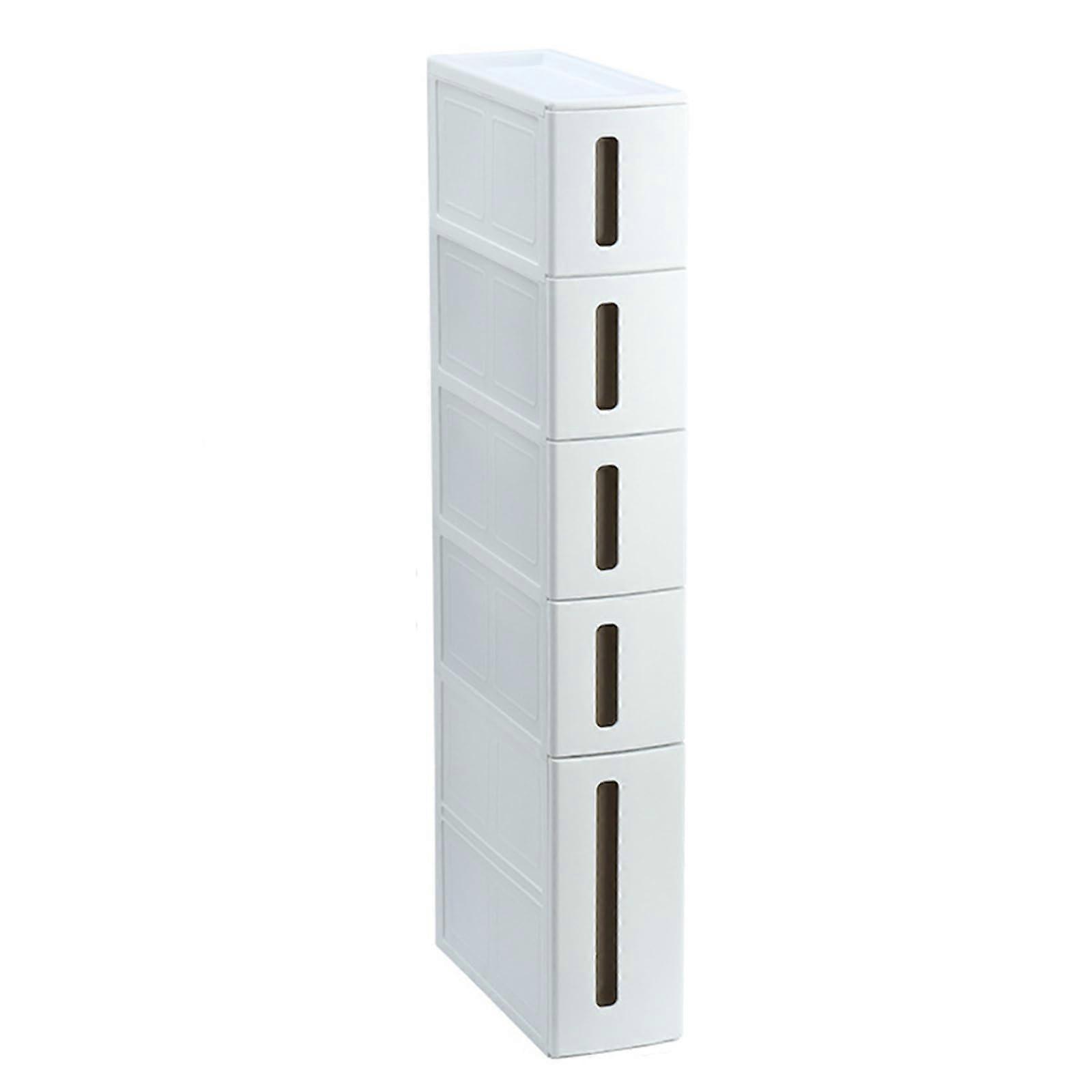 Bathroom Storage Cabinet Slim Tower with Drawers and Wheels for SpaceSaving Organization