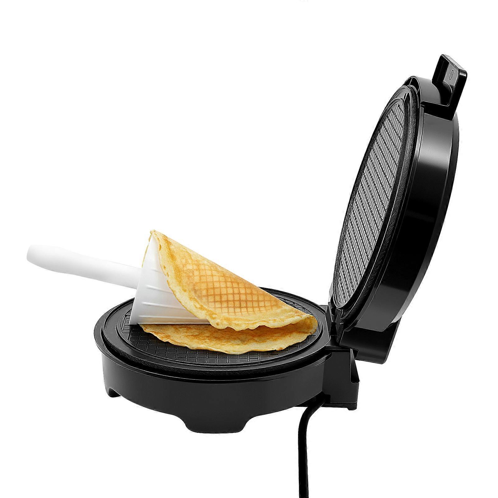 Double-Sided Waffle Cone Maker 1200W Fast Heating, Non-Stick & Temp Control