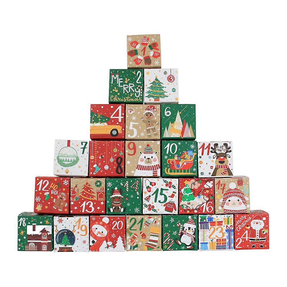 Assorted Color Candy Paper Box for Party 24Pcs Christmas Apple Gift Boxes