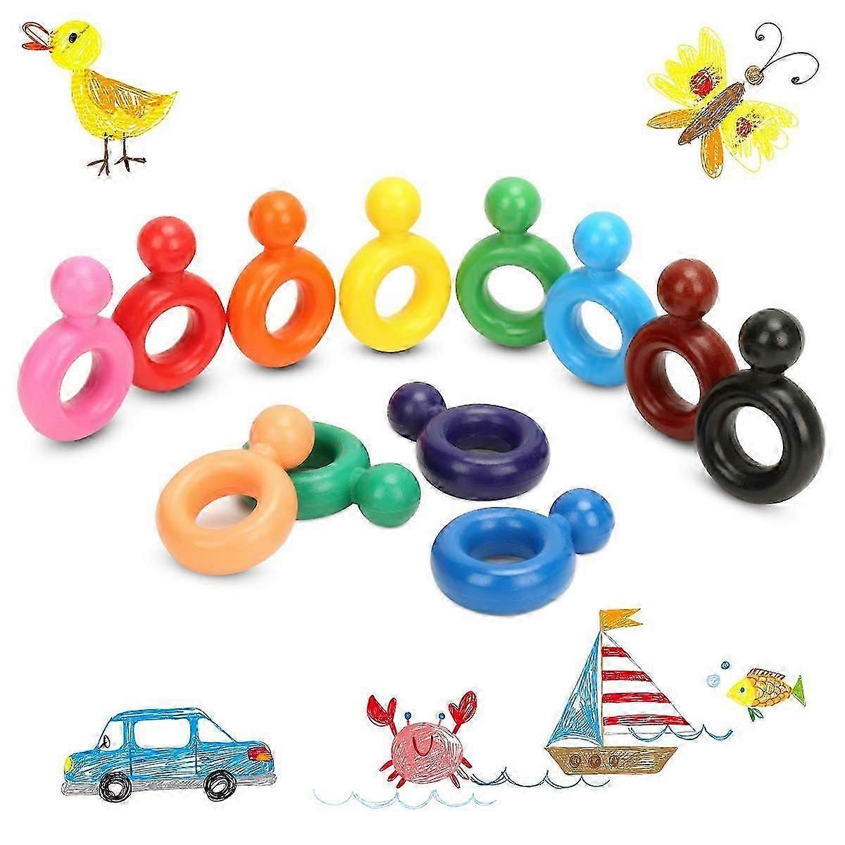 Crayons for Toddlers Washable Safe and Non-Toxic Ring Shape