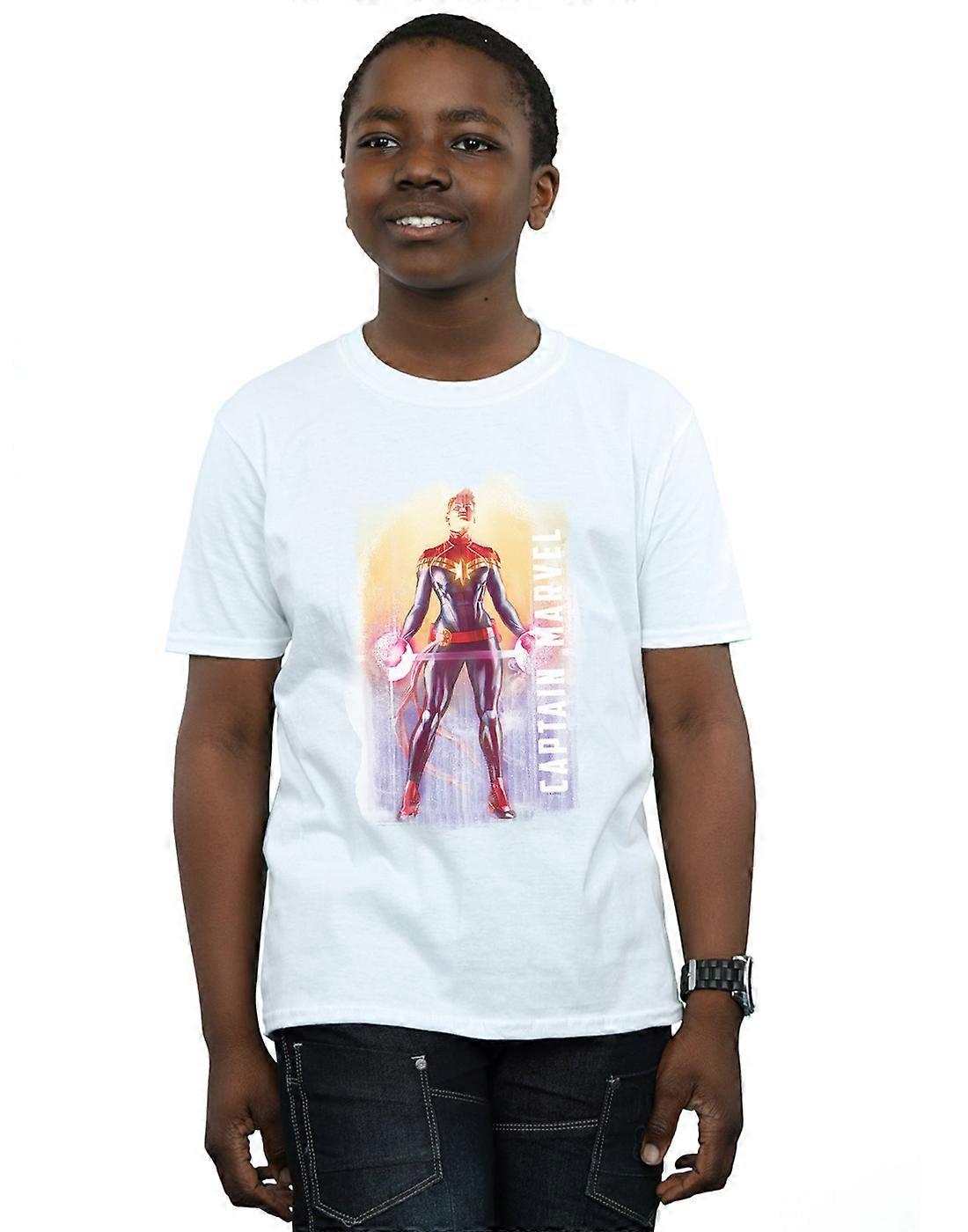 Marvel Boys Captain Marvel Watercolour T-Shirt