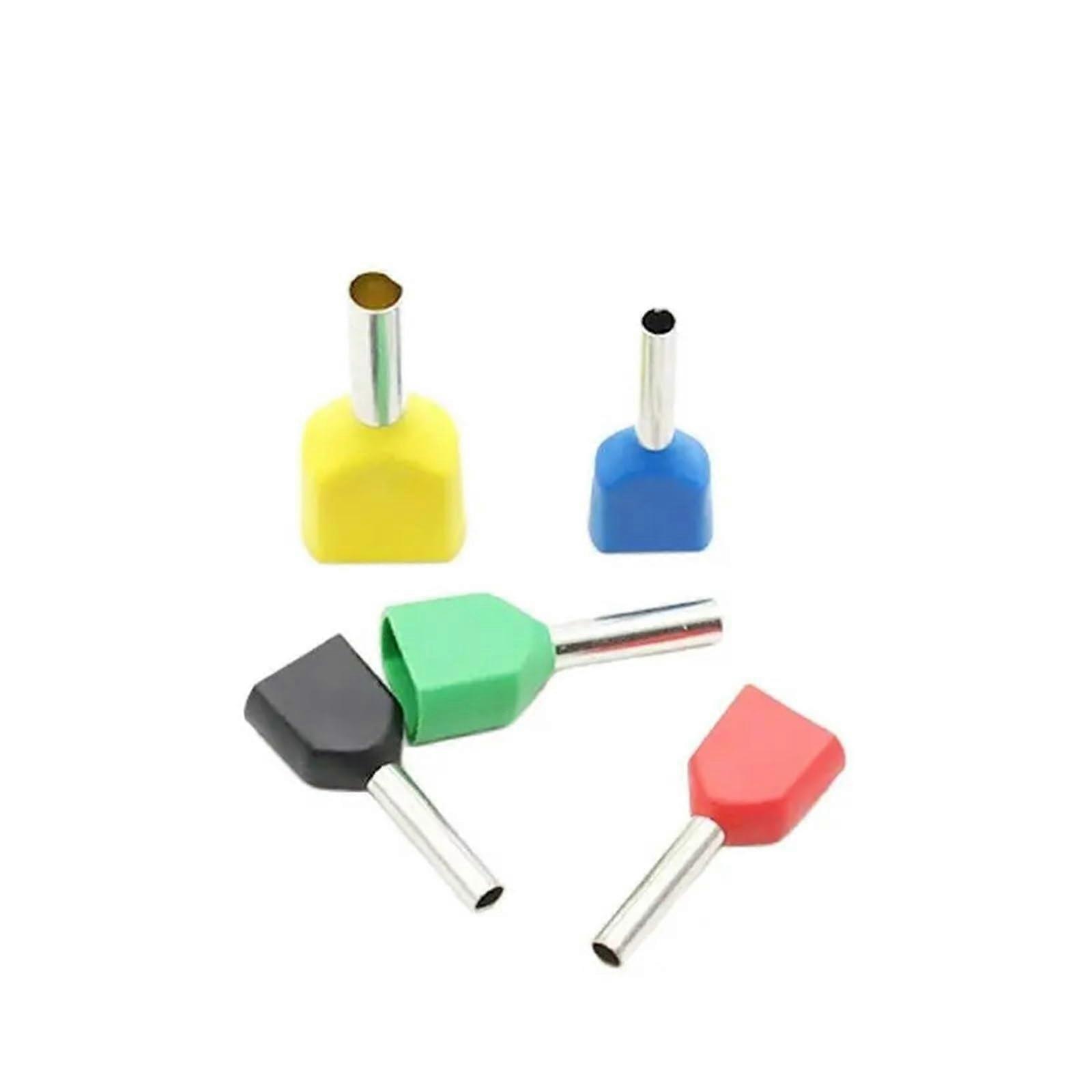 100PCS Blue Copper Double Wire Insulated Ferrules Electrical Cable Crimp Terminals for Secure Connection