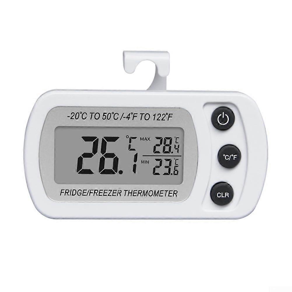 Digital Refrigerator Thermometer Waterproof Large Display with Min Max Memory Celsius Fahrenheit White