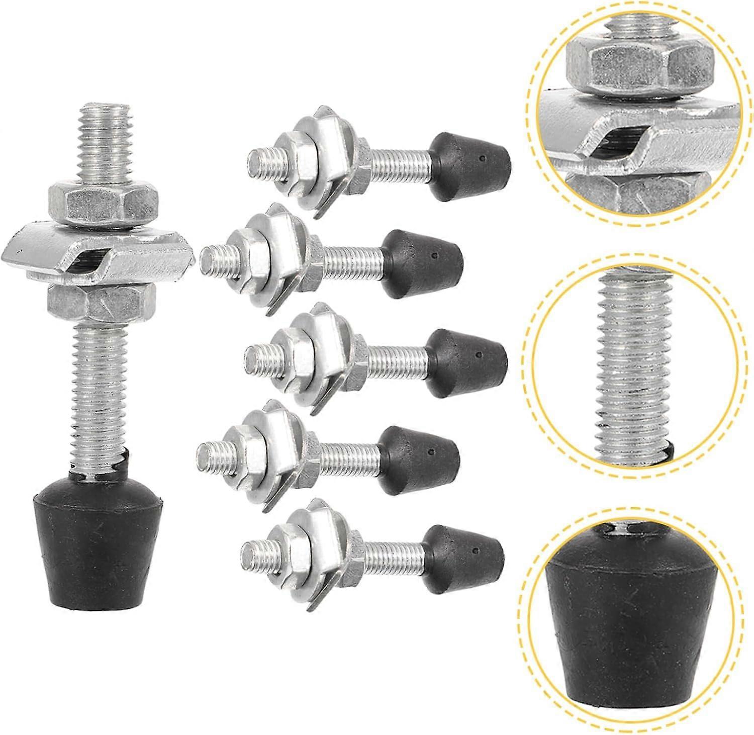 Toggle Clamp Screws Set 6pcs AntiRust Smooth Surface Easy Install Woodworking Clamp Bolts Silver