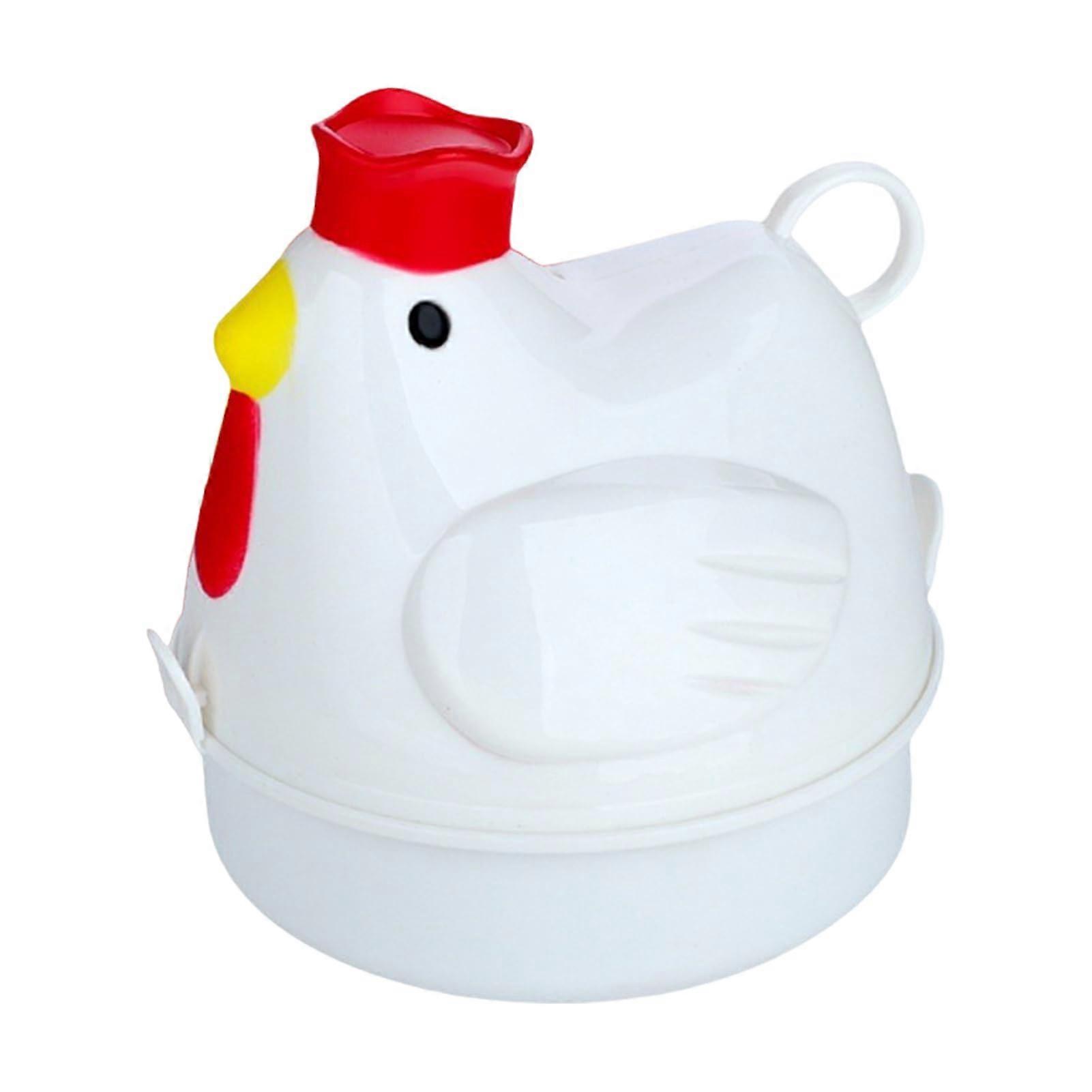 Microwave Egg Boiler for 4 Eggs Chicken Shaped Cooker with Handle and Lid