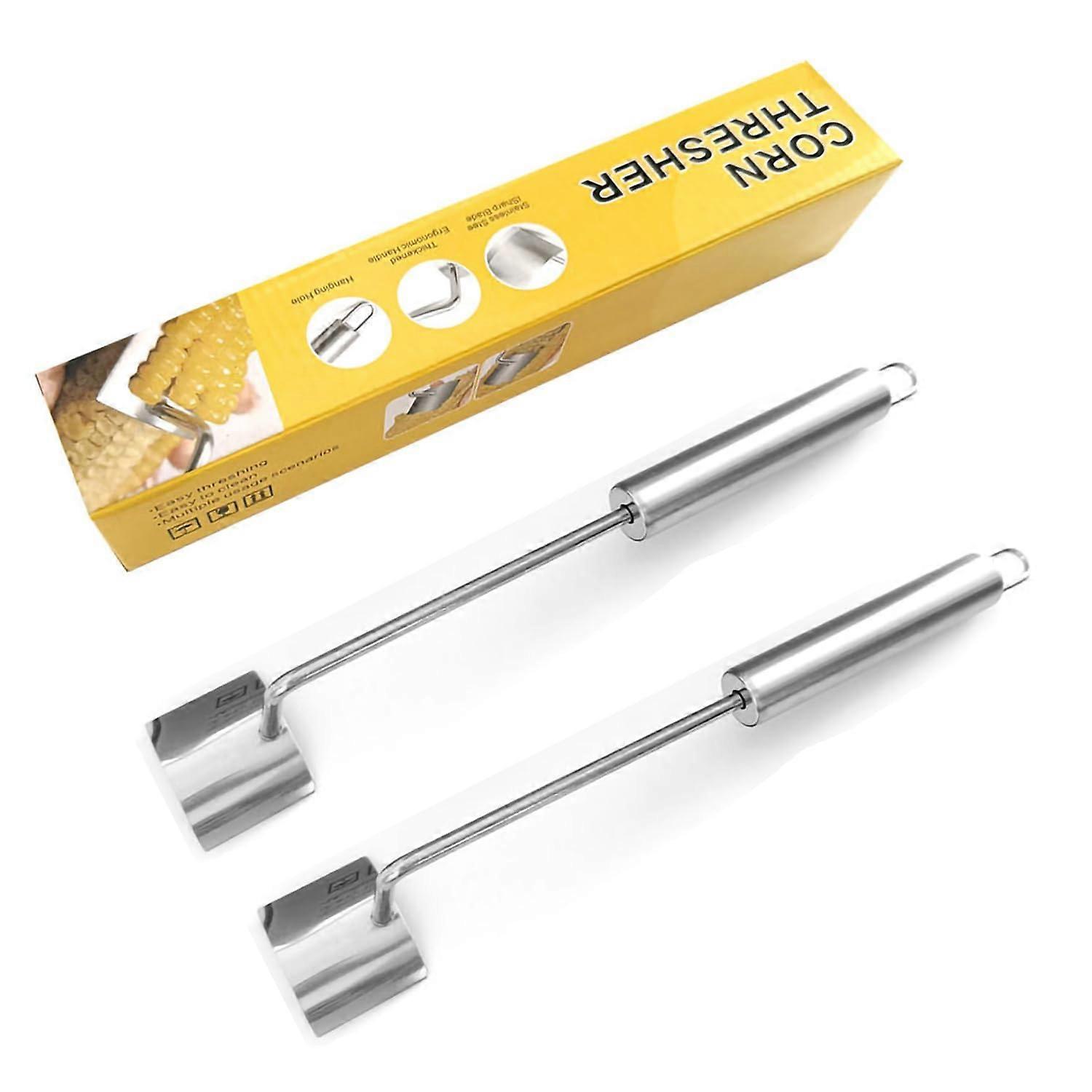 Corn Peeler and Cob Stripper, Stainless Steel Kernel Remover with Ergonomic Handle, 2pcs