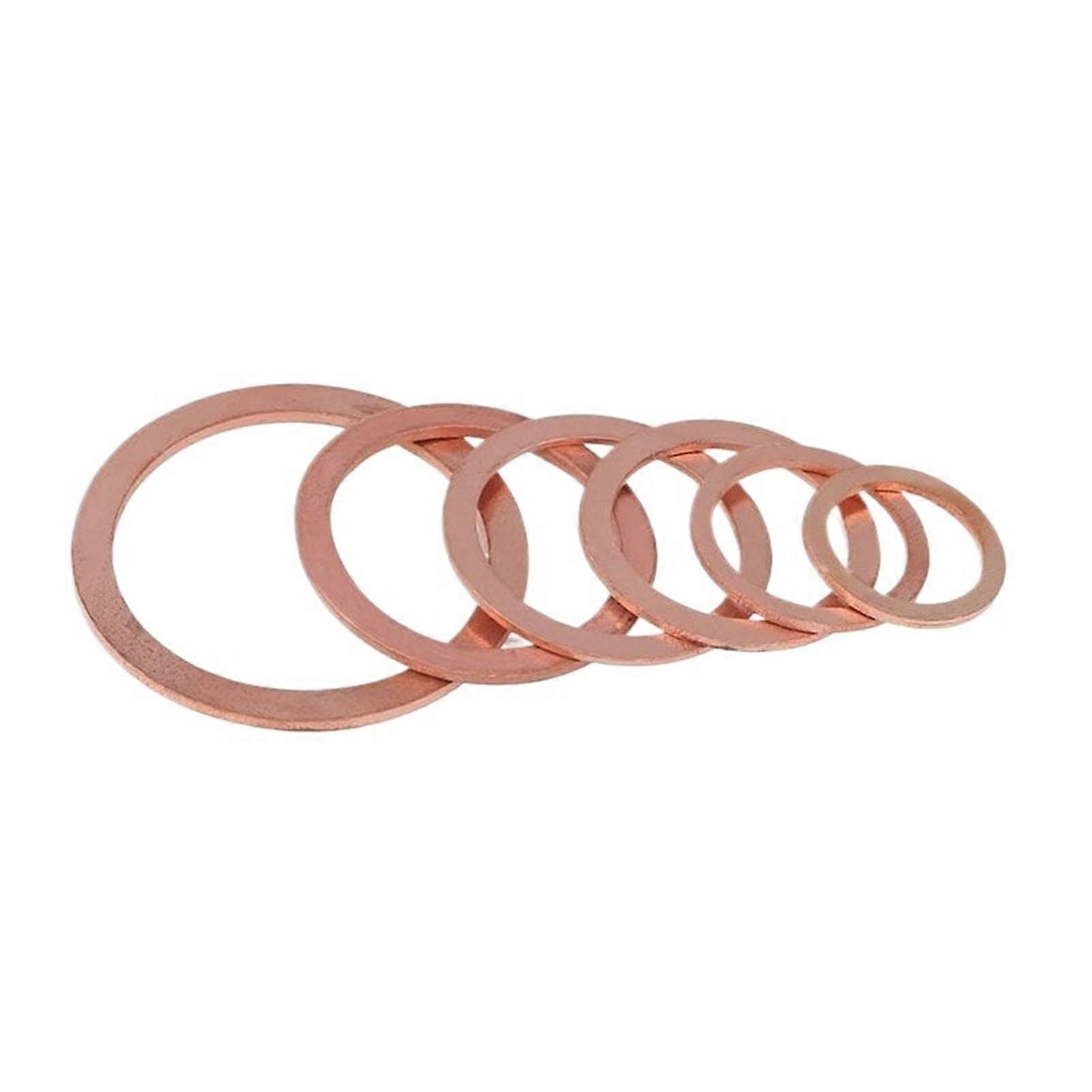 M16 Copper Sealing Washer DIN7603A LeakProof Durable Copper Gasket 100pcs Multiple Sizes