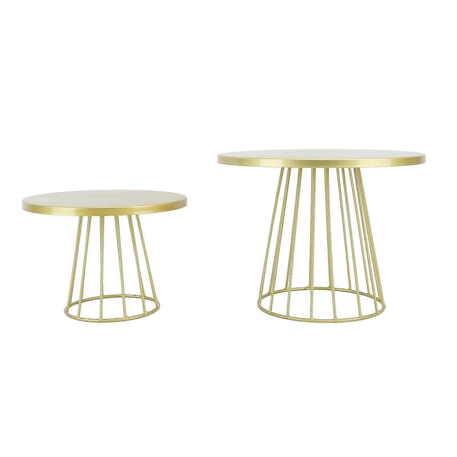 Gold Round Iron Cake Stand with Luxurious MultiTier Display for Rustic Wedding Desserts