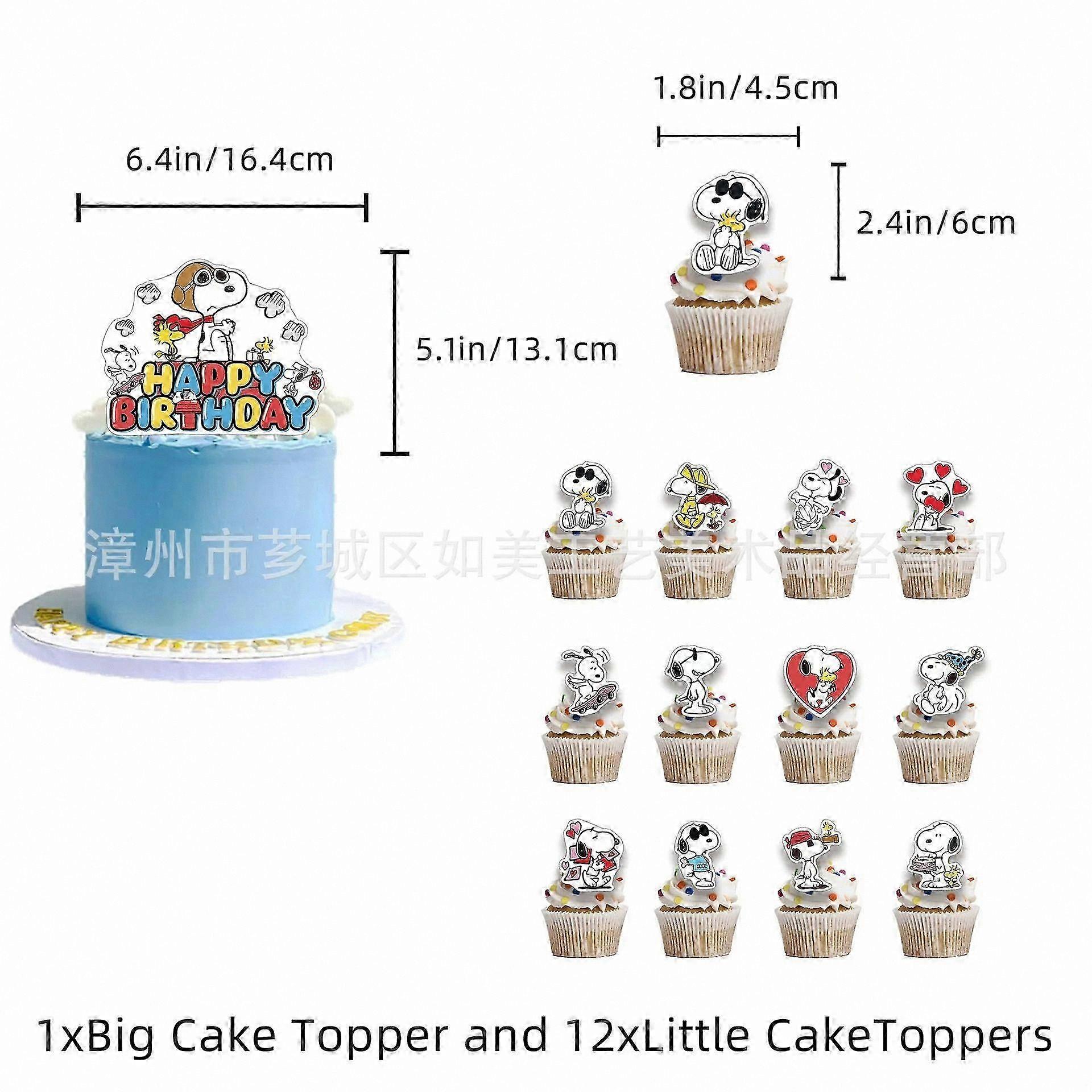 Peanuts Character Cake Topper and Balloon Set for Party Decorations