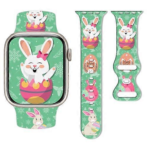 Easter Bunny Egg Silicone Adjustable Soft Strap for Apple Watch Ultra Series 101