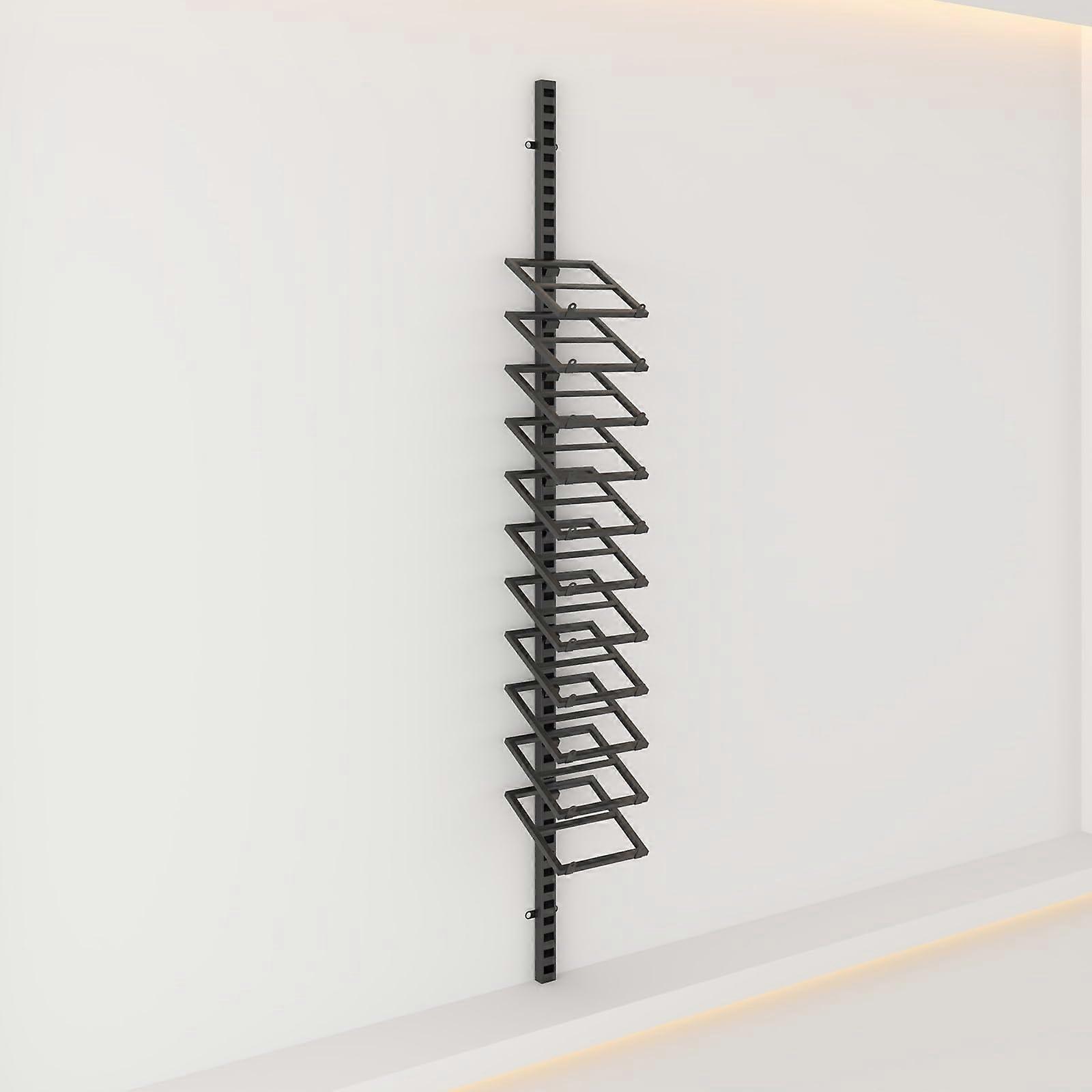 Wall Mounted Tile Display Rack with Adjustable Slots, HeavyDuty Metal Floor Tile Sample Stand Black 260cm