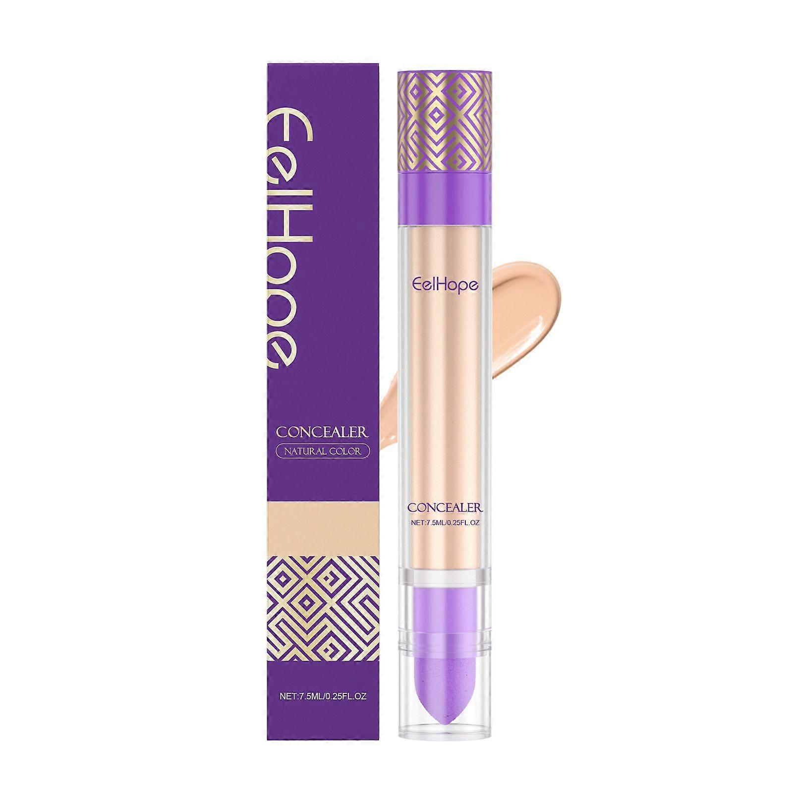 Coverage Concealer, Double-Sided Concealer with Brush,Lightweight, Long-Lasting, Waterproof, Foundation Concealers Stick