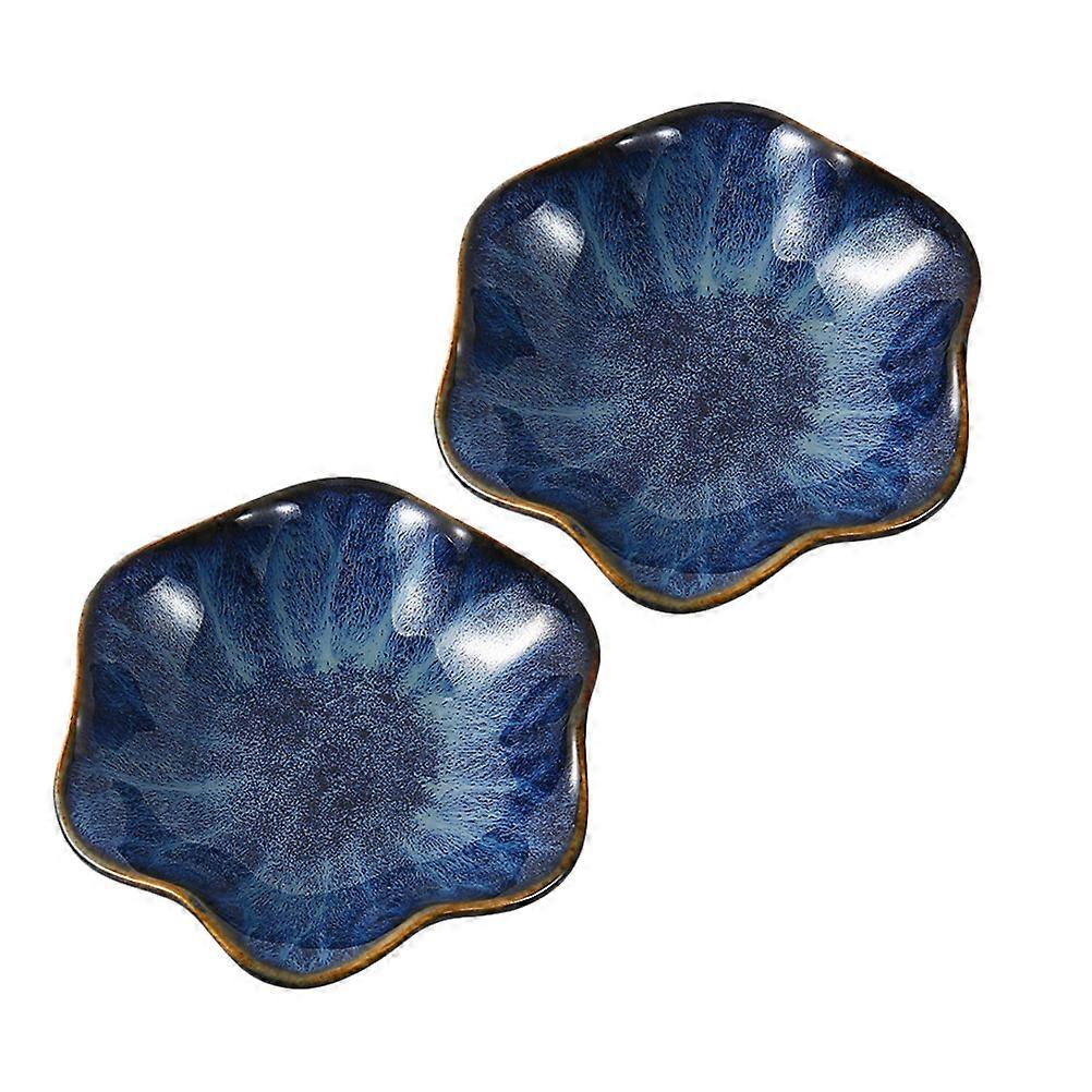 Ceramic Sauce Plates for Kitchen Use 2Pcs Delicate Condiment Serving Dishes