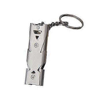 Dual Tubes Safety Whistle For Outdoor Activities And Survival Situations In Silver 5.70X1.80X0.90CM 1Pcs