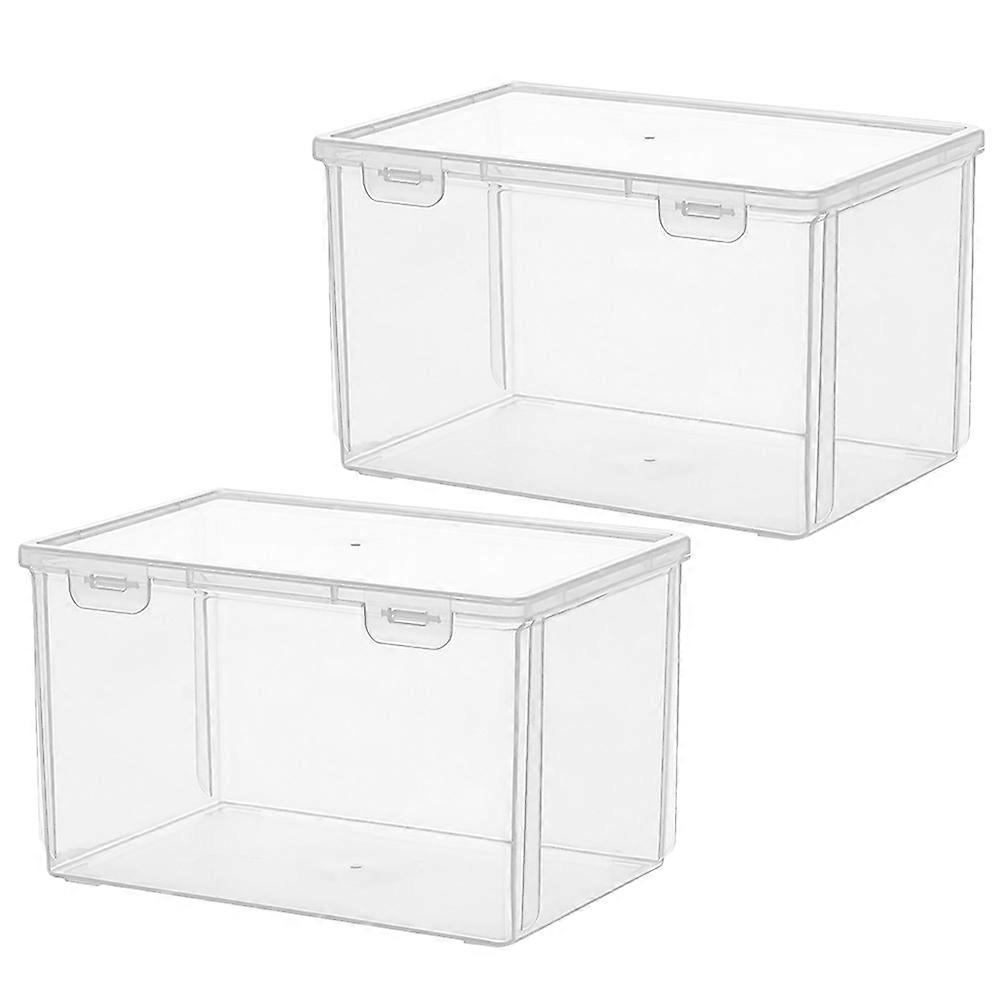 Plastic Bread Container Flip Cover 2Pcs for Kitchen Storage Use