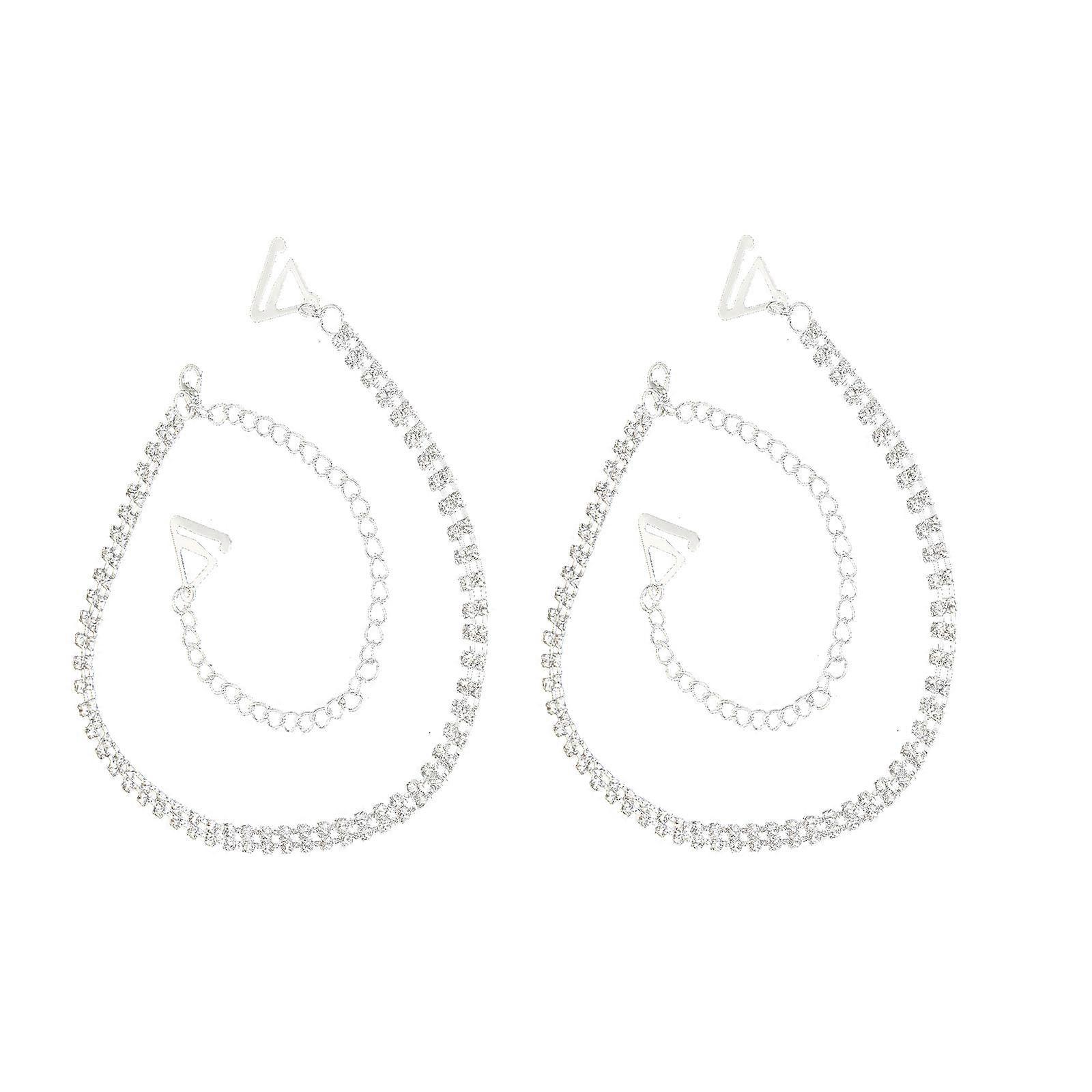 Replacement Bra Strap Rhinestone for Women Use 1Pair Adjustable Silver Strap