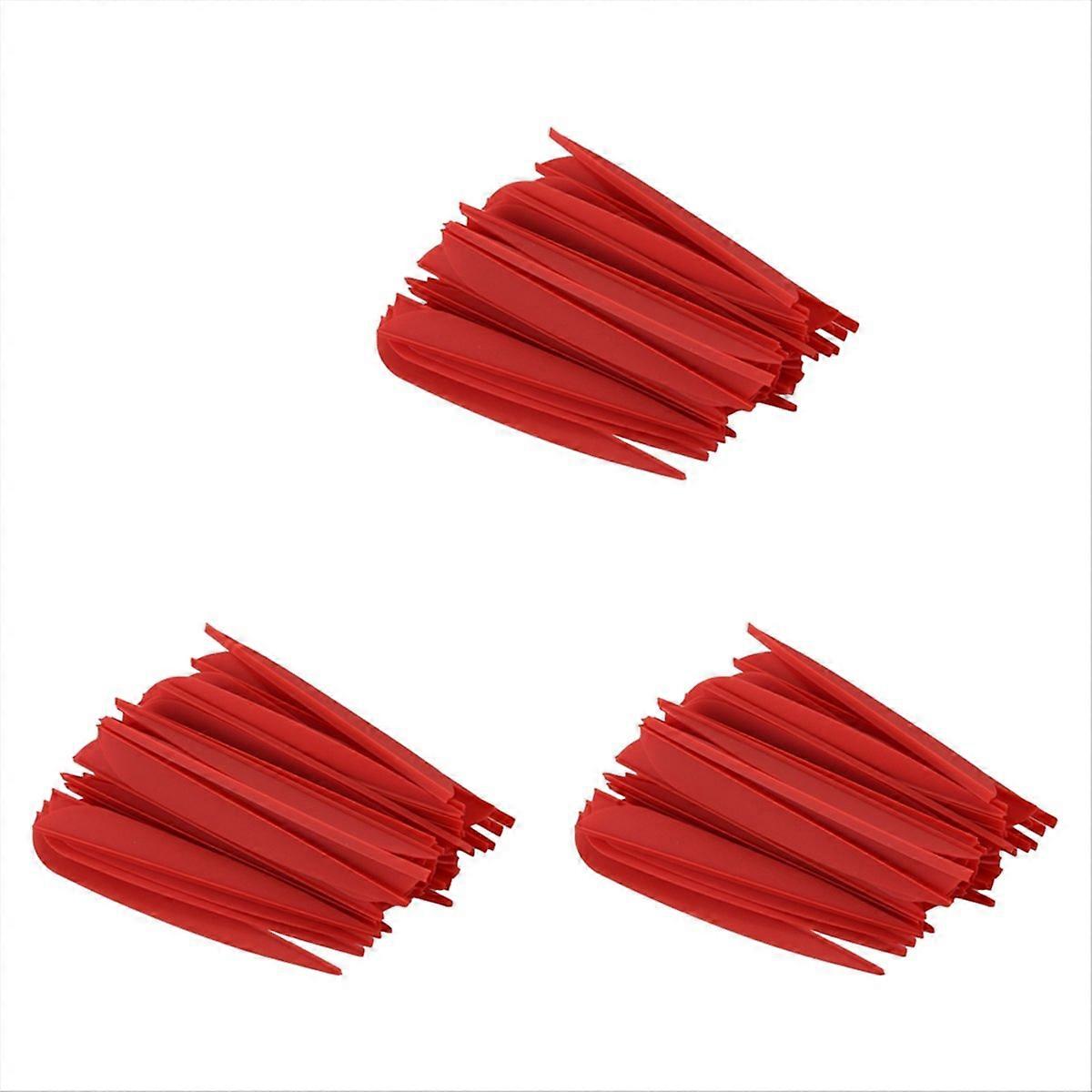 Arrows Vanes 4 Inch Plastic Fletching 50 Pack(Red)