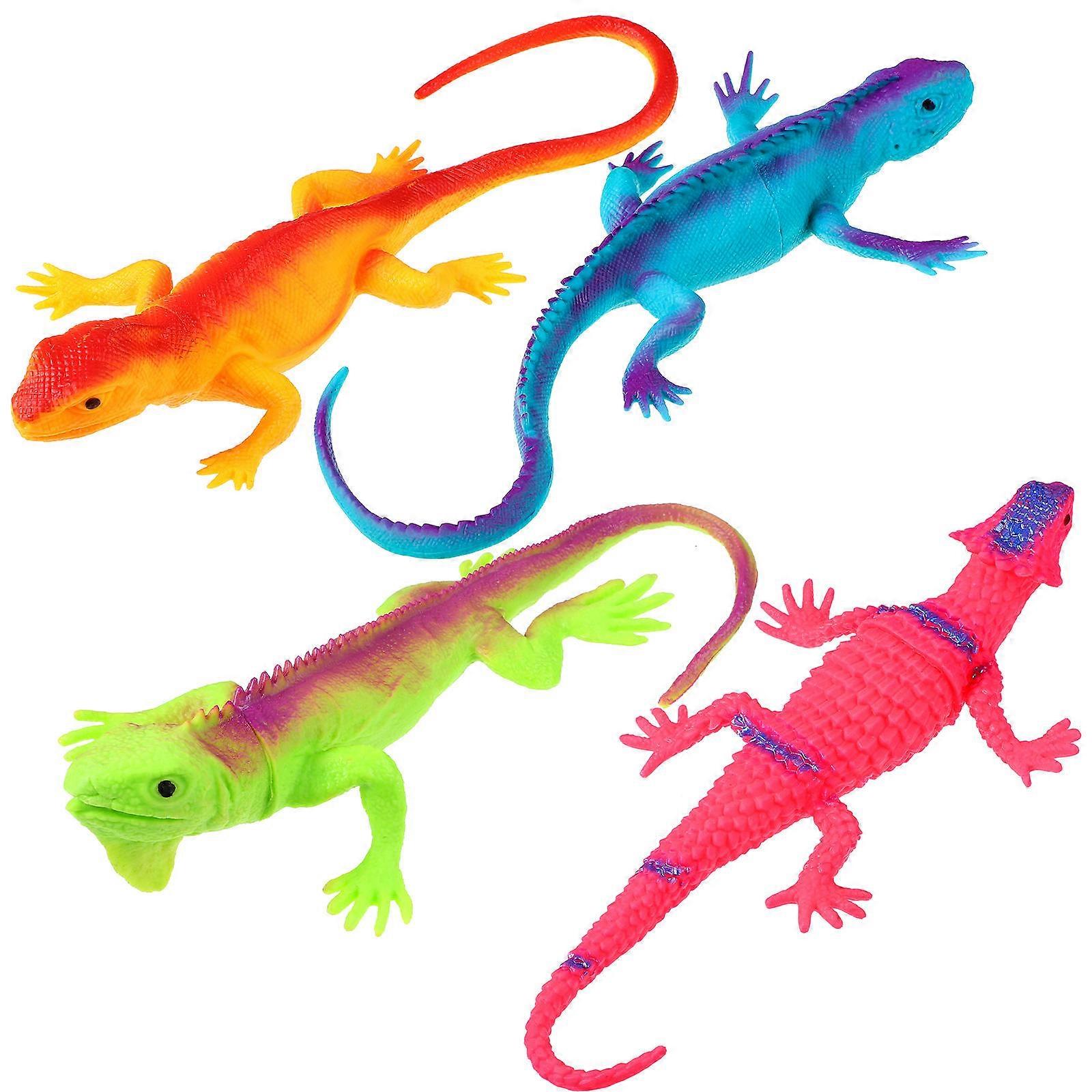 Lizard Playthings Fake Lizard Models Educational Toys 4Pcs Assorted