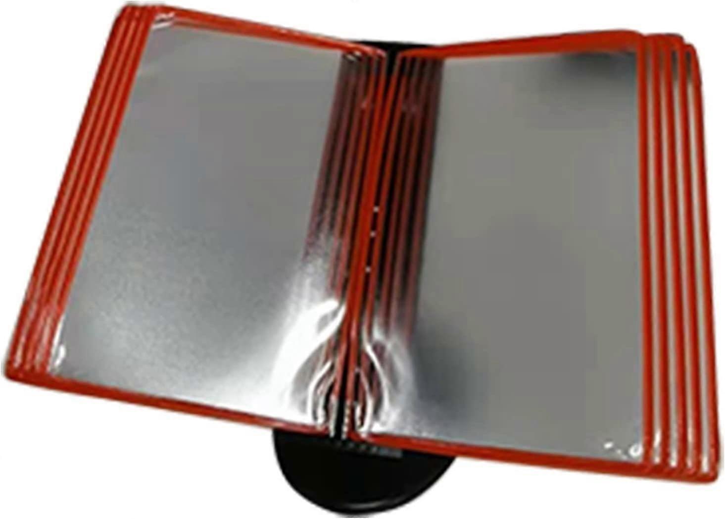 Desktop Flip Display Folder with 10 ColorCoded Pockets, Durable Metal Base, Fast A4 Document Access