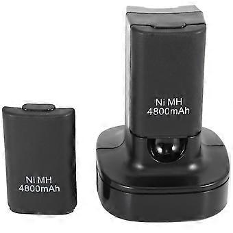 Dobbelt opladerdockstation med 2stk 4800mAh genopladeligt batteri LED-opladningslys til 360 controller EU-stik