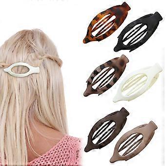 6 Haarspangen ohne Abdrücke für Damen, mattes, flaches Entenschnabel-Design für dickes Haar