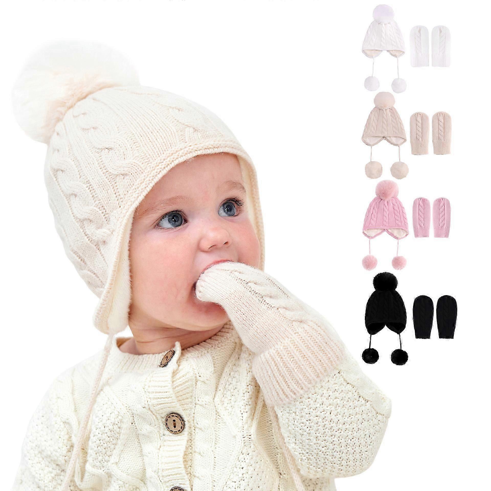 2 Sets Baby Winter Cute Hat Gloves