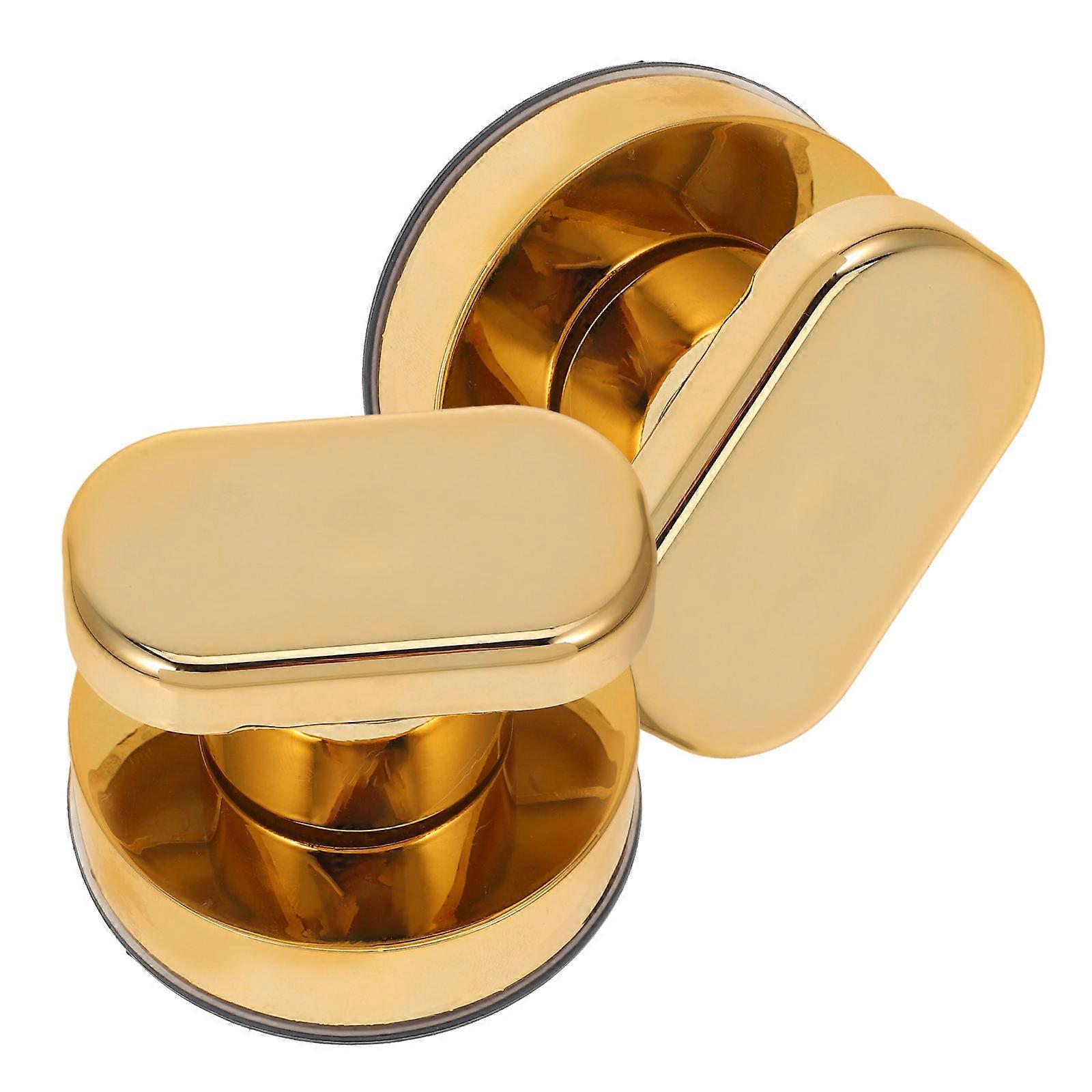 Suction Cup Armrest ABS Cabinet Handles for 2Pcs Kitchen Door Knobs Golden